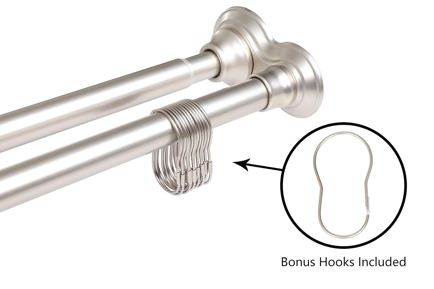 72'' Straight Tension Shower Curtain Rod & Hook Set