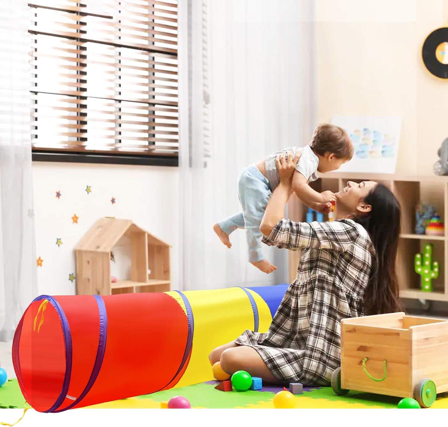 Colorful Pop-Up Kids Play Tunnel for Indoor and Outdoor Use