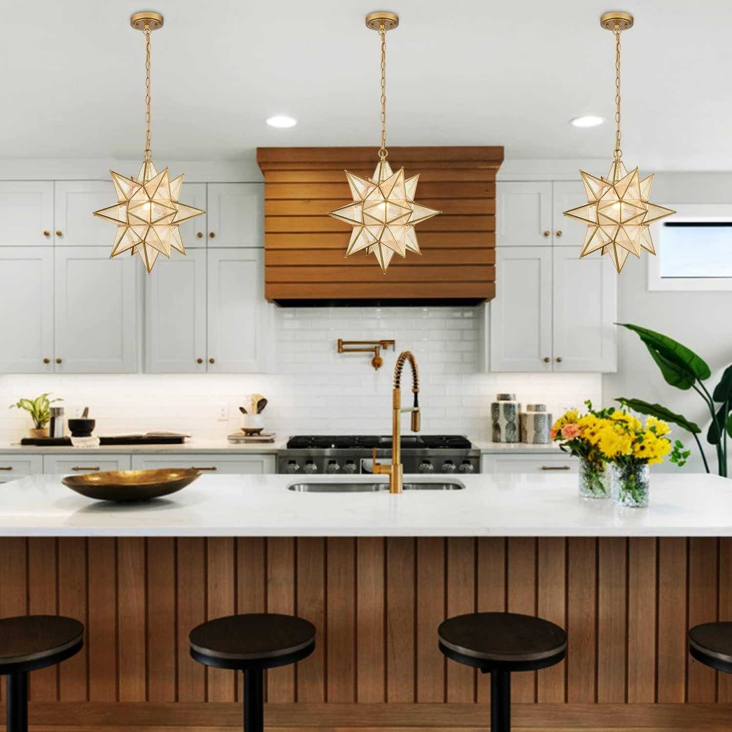 Casablanca Modern Boho Moravian Star Pendant Light 20 Inch Large Black Hanging Light