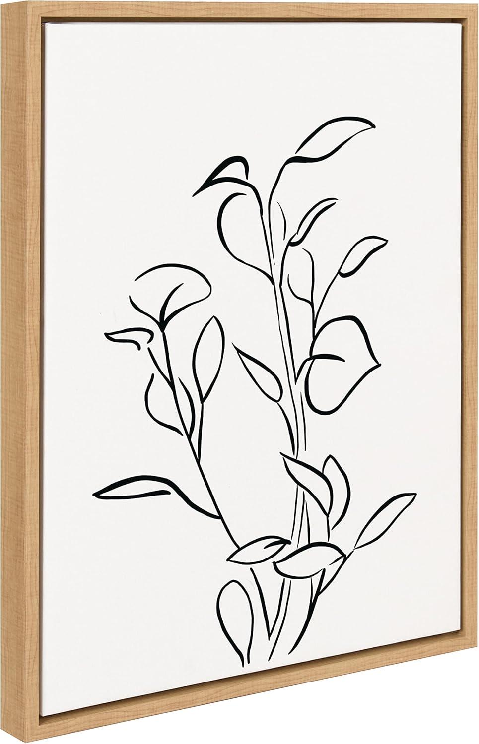 Kate and Laurel Sylvie Botanical Sketch Print No 2 Framed Canvas by The Creative Bunch Studio