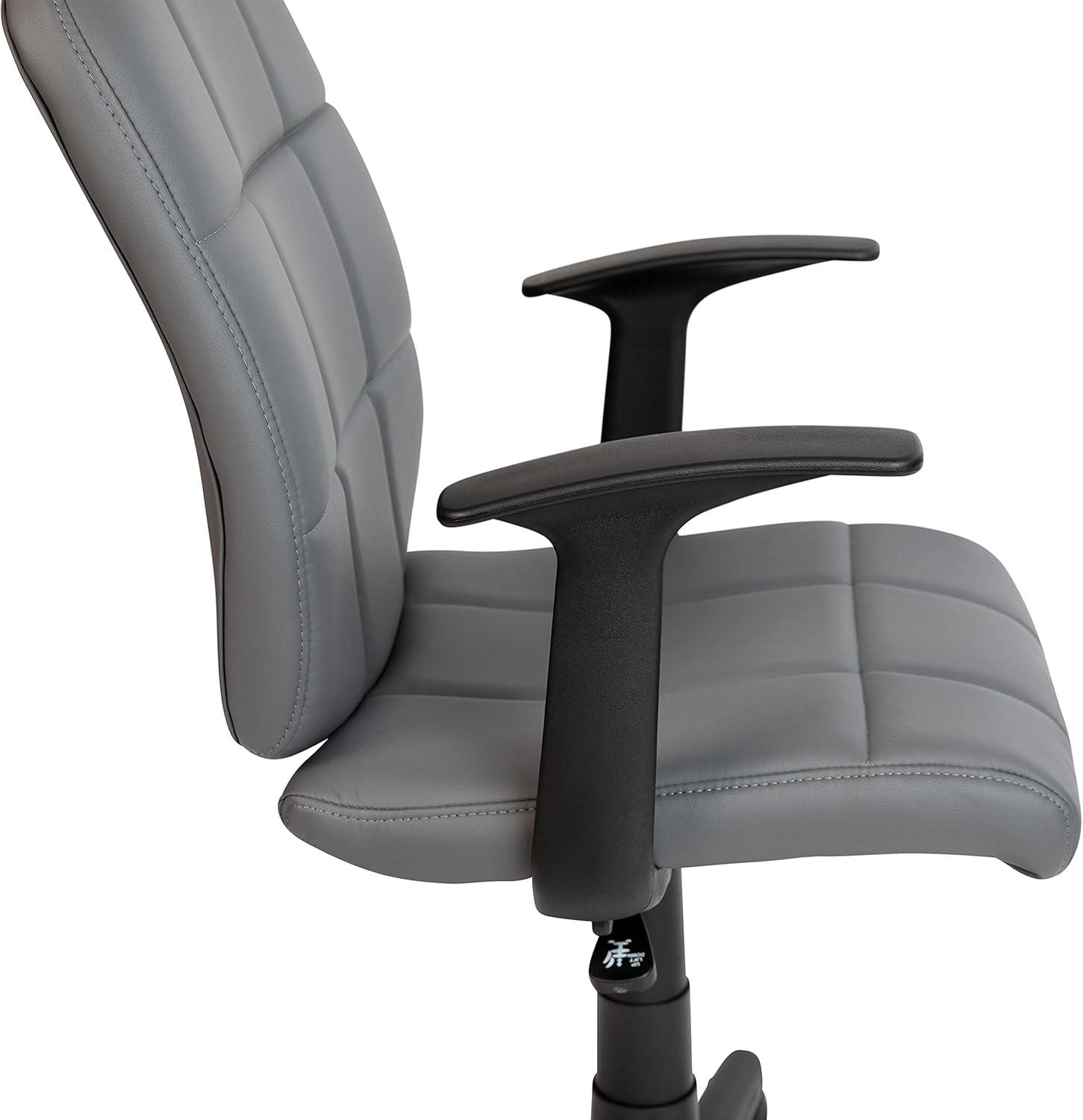 ColorLife Bonavant Mid-Back Quilted Vinyl Swivel Task Office Chair