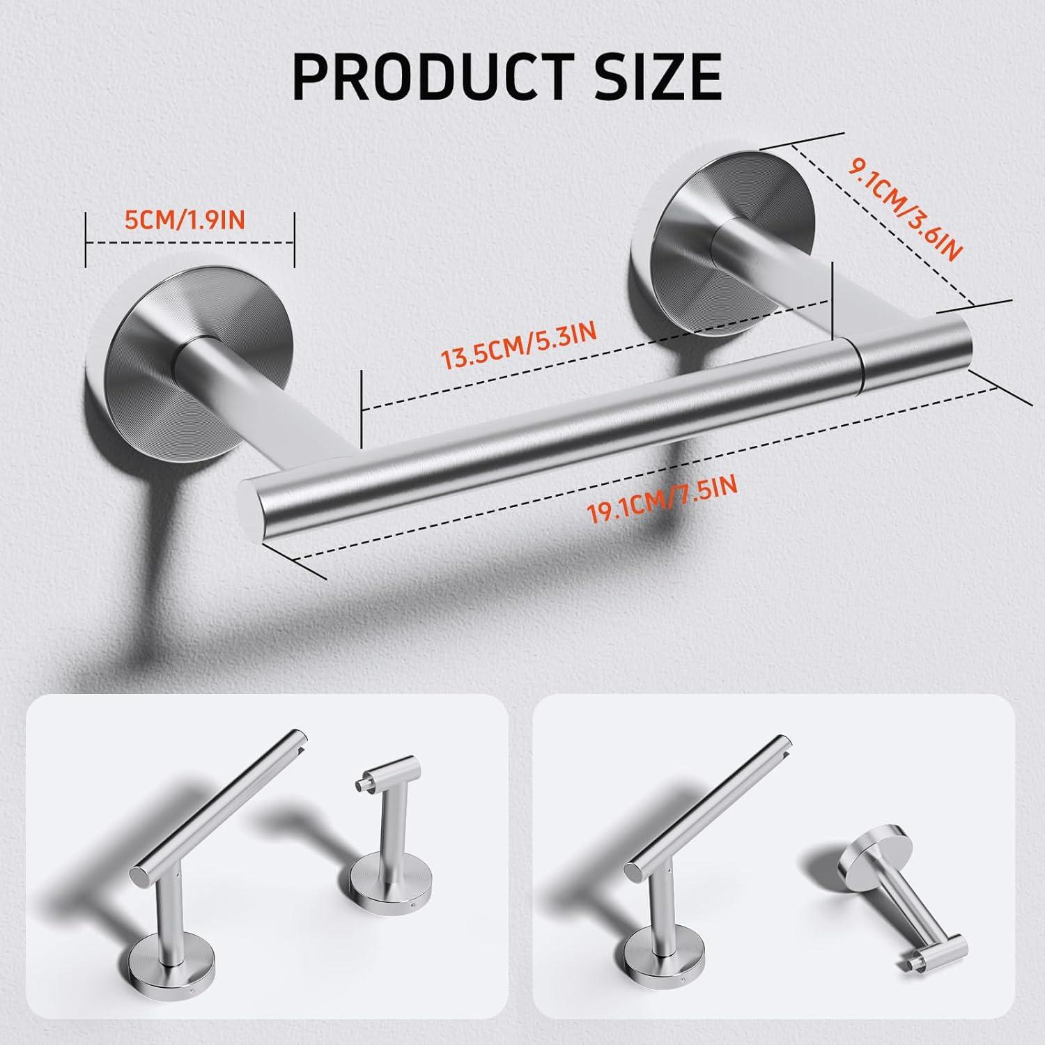 Brushed Nickel Stainless Steel Wall Mounted Toilet Paper Holder