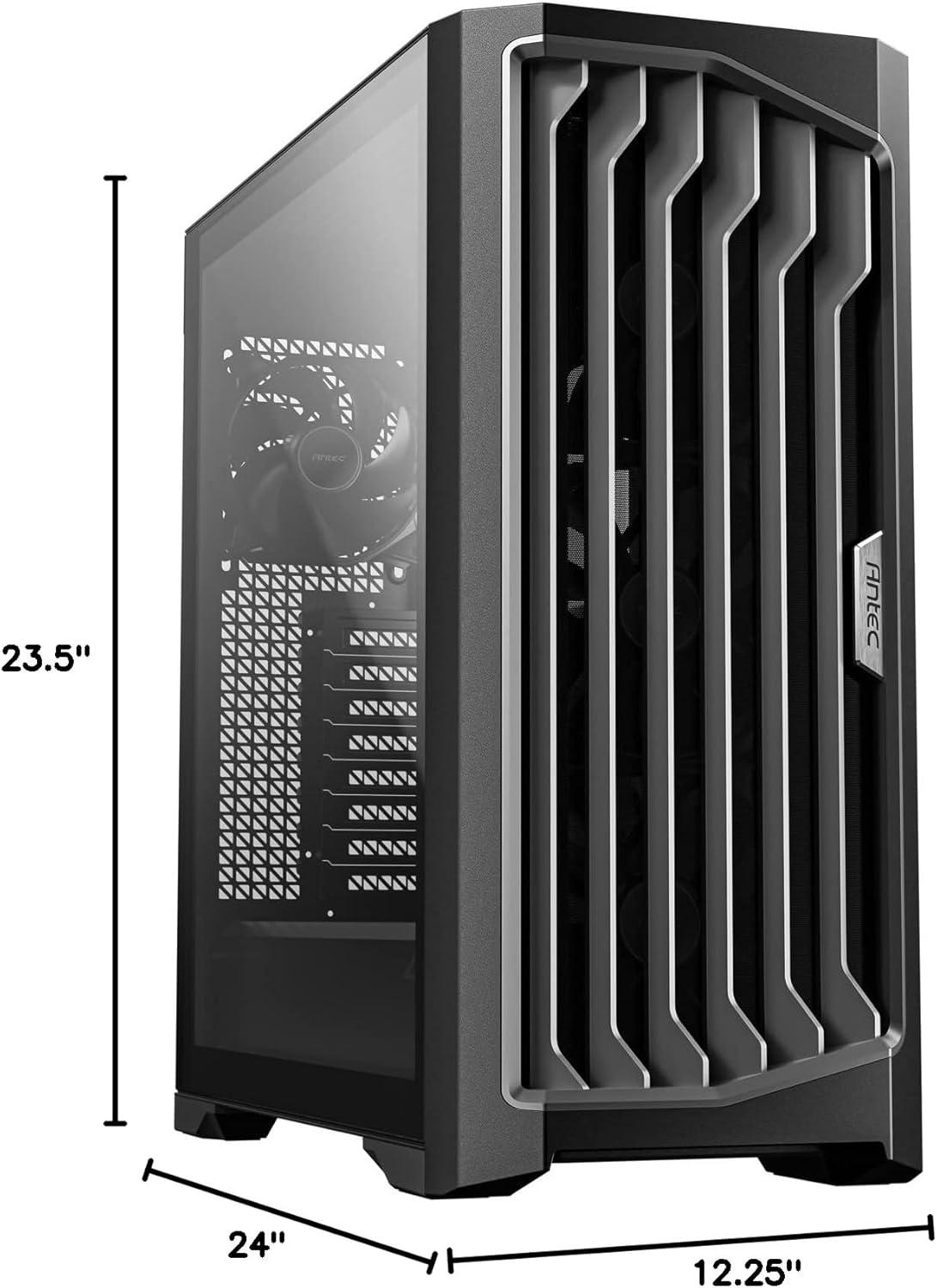 Antec Performance 1 FT, RTX 40 Series GPU Support, Temp. Display, 4 x Storm T3 PWM Fans, Type-C Ready, Dual Tempered Glass Side Panels, Removable Top Fan/Radiator Bracket, Mesh Front Panel, Full-Tower