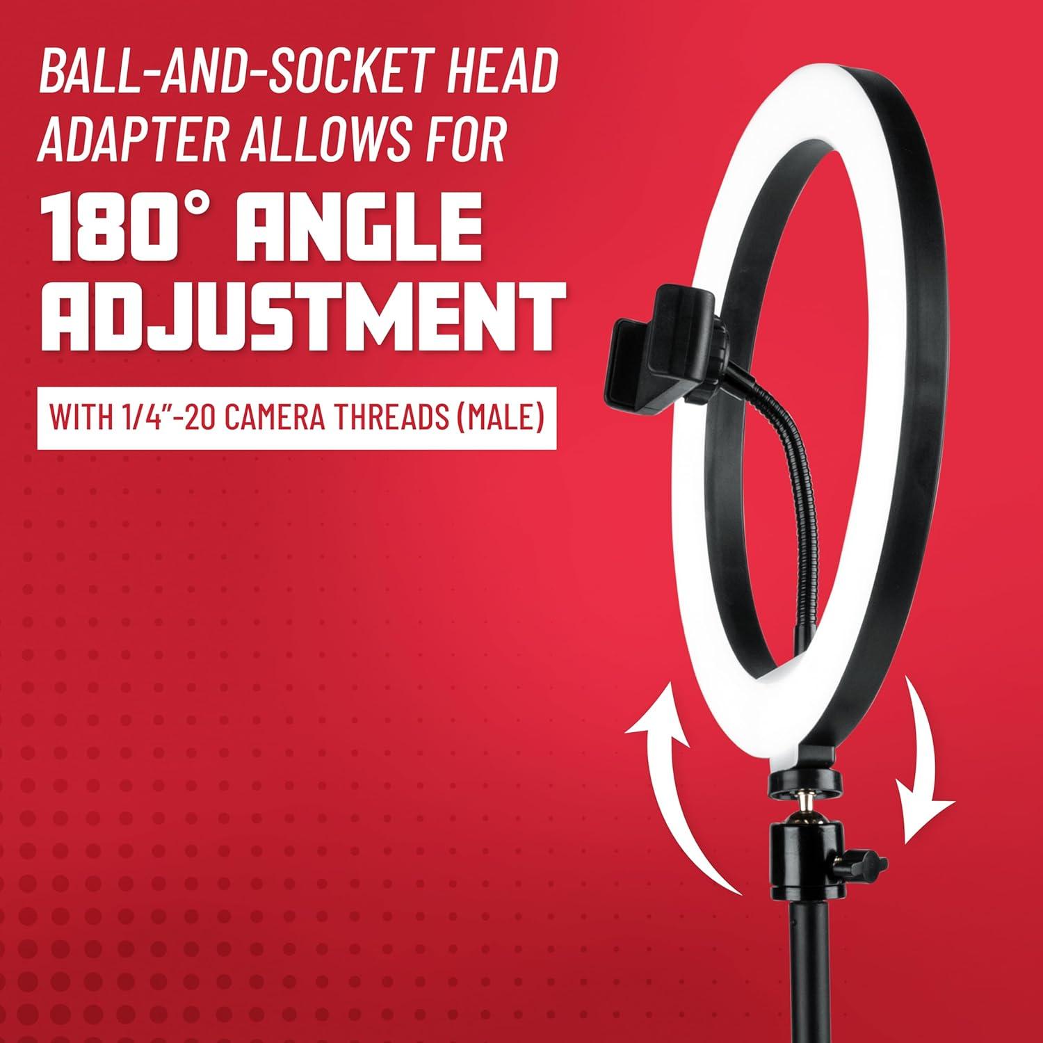 Gator 10" LED Desktop Ring Light Stand With Phone Holder and Compact Weighted Base