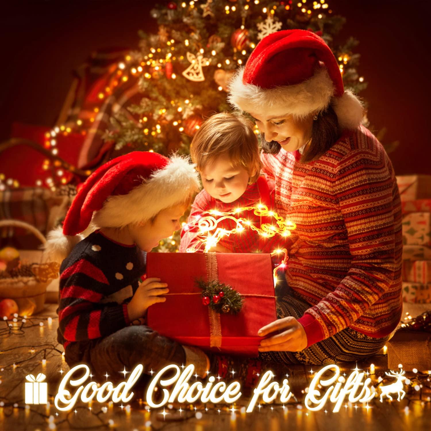 16 Inch Christmas Window Silhouette Lights Decorations, 4 Pack Waterproof Window Hanging Lights Elk, Christmas Tree, Santa Claus, Wreaths for Party, Home Indoor Outdoor Wall - 200 Mini Bulbs