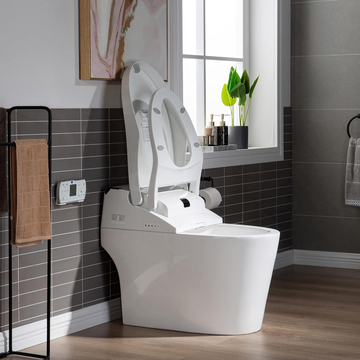 Auto Open/Close Smart Bidet Toilet with Built-in Tank, ADA Height, Auto/Blackout Flush, Heated Seat