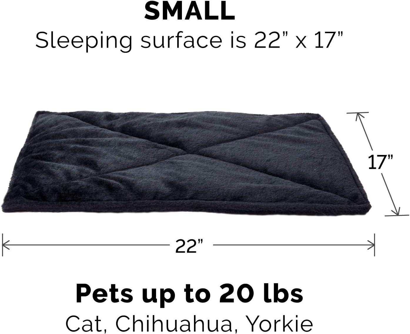 FurHaven Pet Products ThermaNAP™ Faux Fur Self-Warming Pet Bed Mat - Black, Small