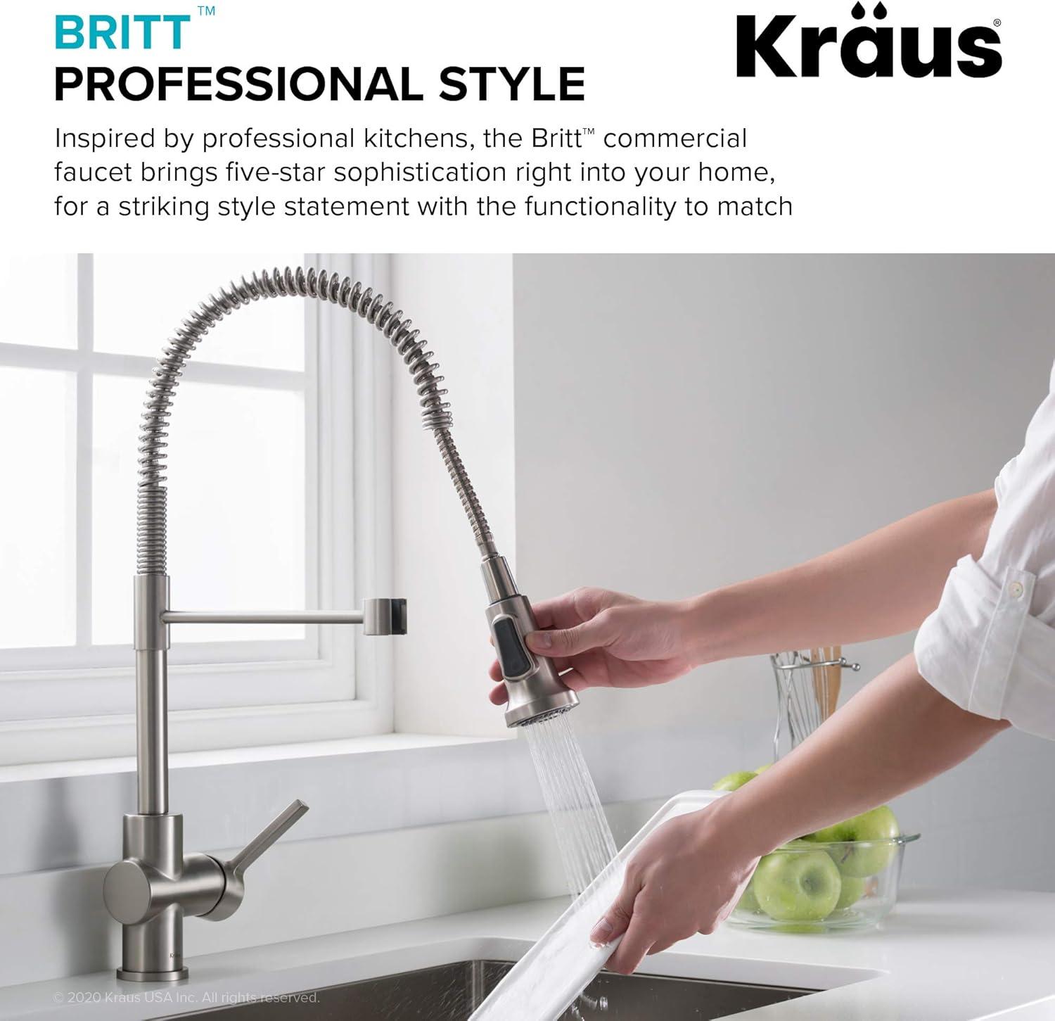 KRAUS Britt Single Handle Commercial Style Kitchen Faucet