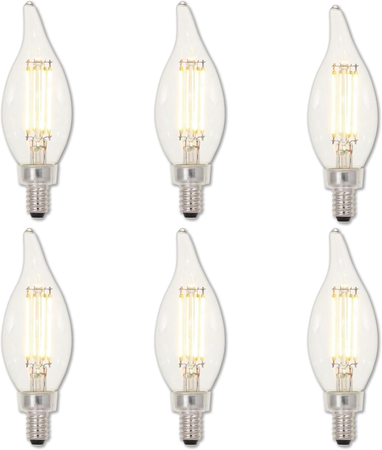 60-Watt Equivalent CA11 Dimmable Clear E12 Edison Filament LED Light Bulb 3000K (6-Pack)