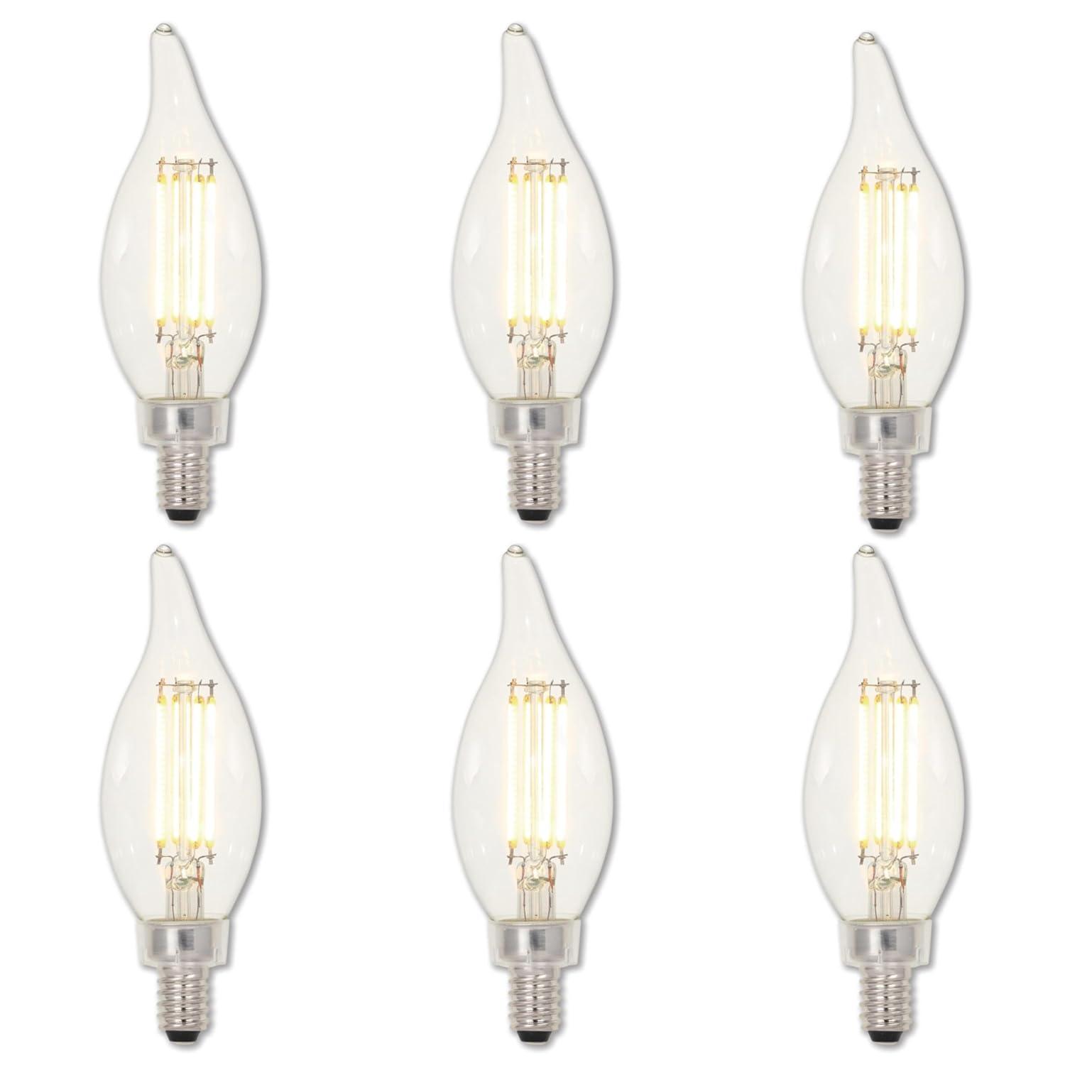 60-Watt Equivalent CA11 Dimmable Clear E12 Edison Filament LED Light Bulb 3000K (6-Pack)