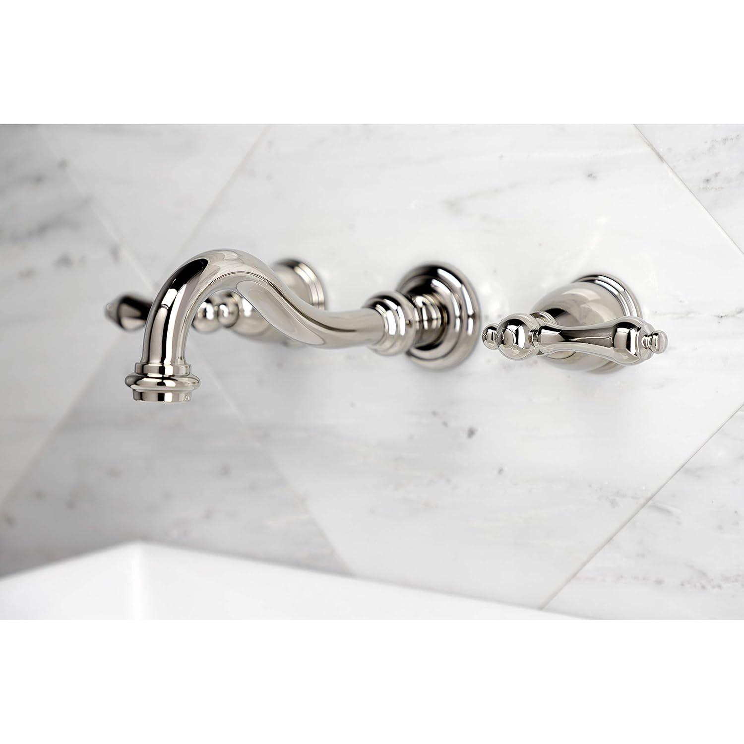 Kingston Brass Vintage Two-Handle 3-Hole Wall Mount Bathroom Faucet