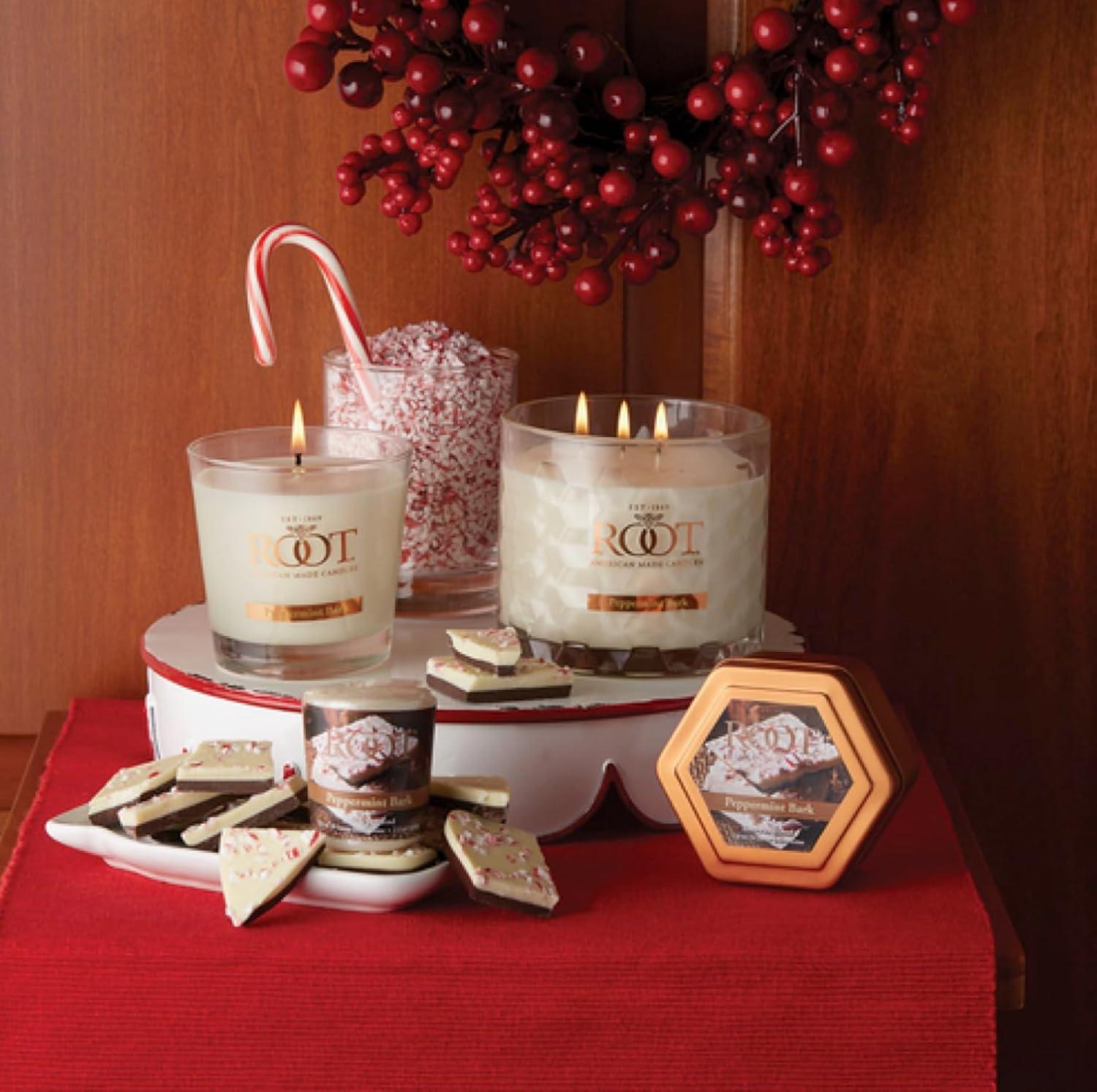 Root Candles Peppermint Bark Scented Jar Candle