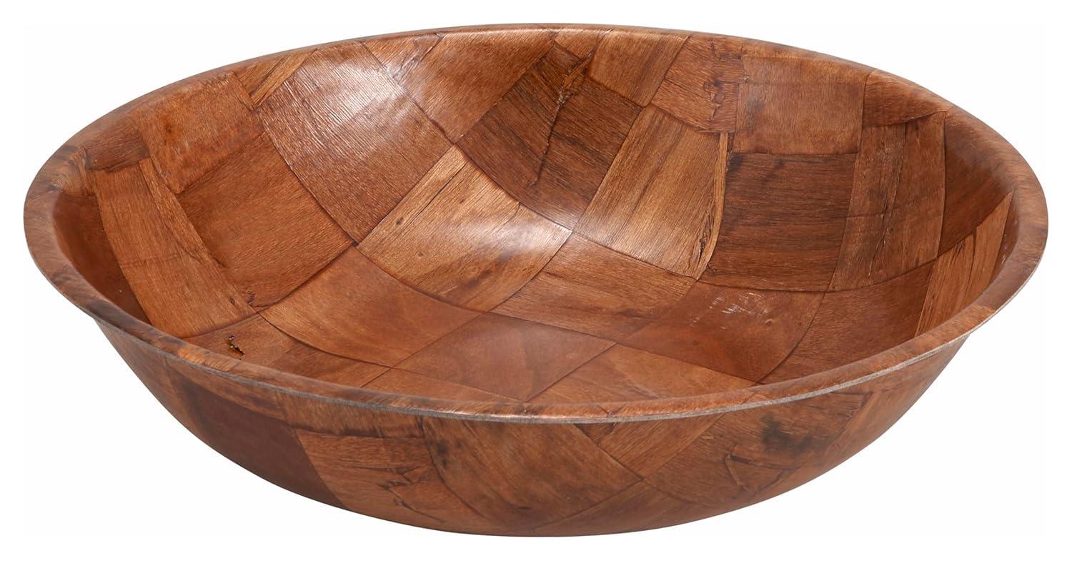 Winco Wooden Woven Salad Bowl, 18"