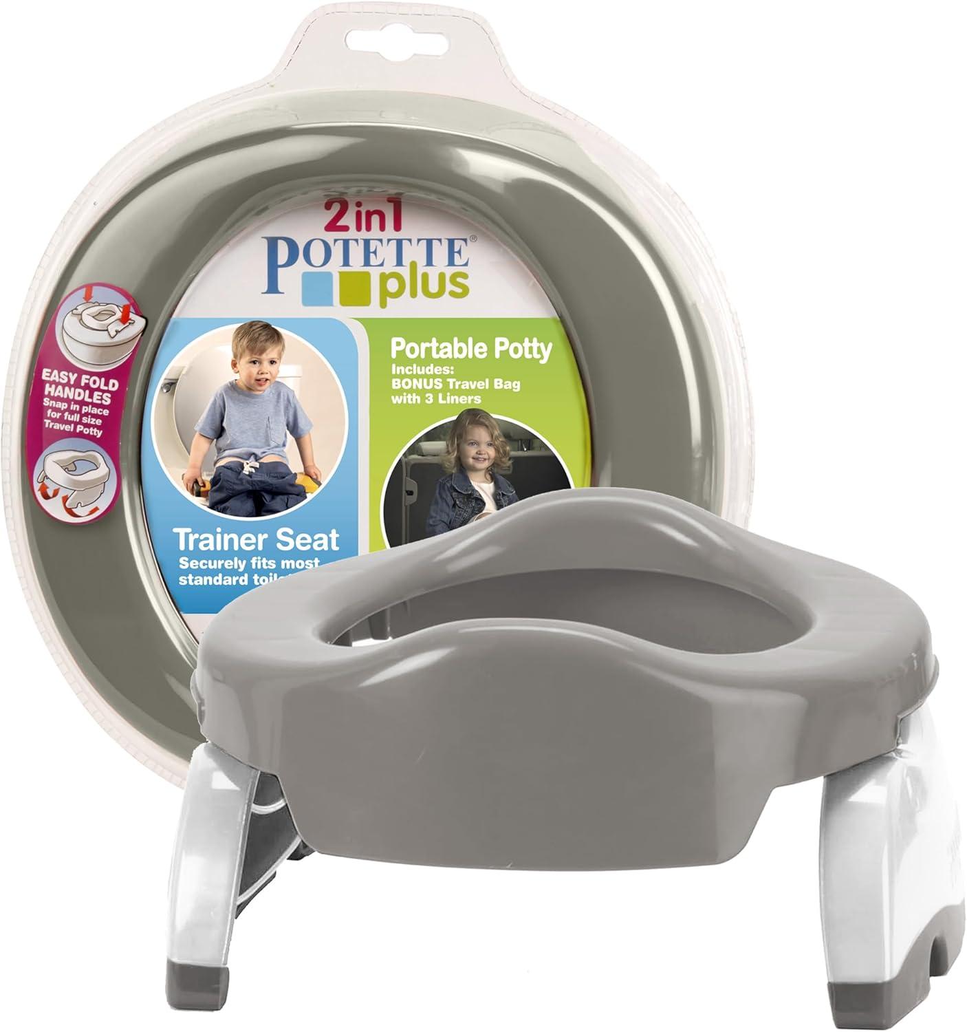 Kalencom Potette Plus 2-in-1 Portable Potty Trainer Seat - Gray