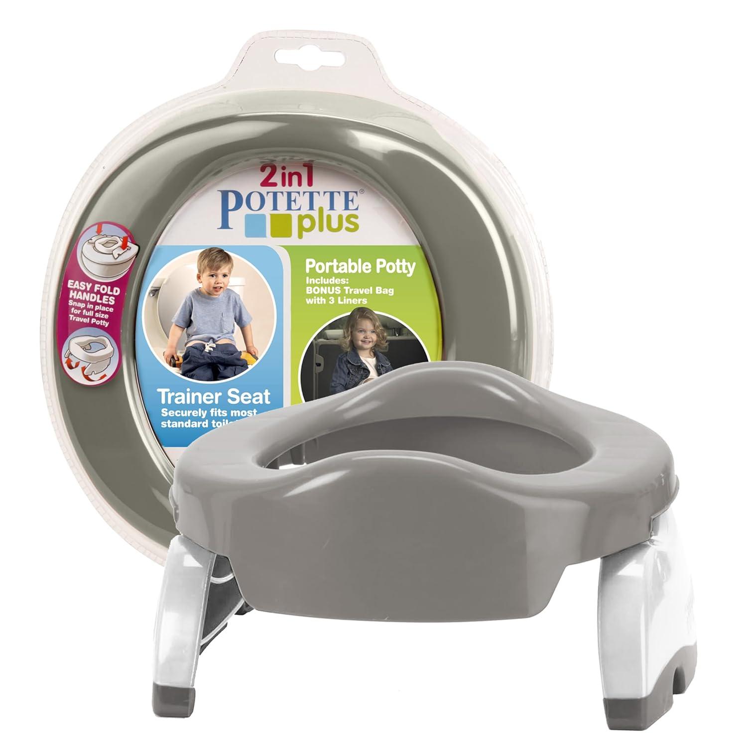 Kalencom Potette Plus 2-in-1 Portable Potty Trainer Seat - Gray