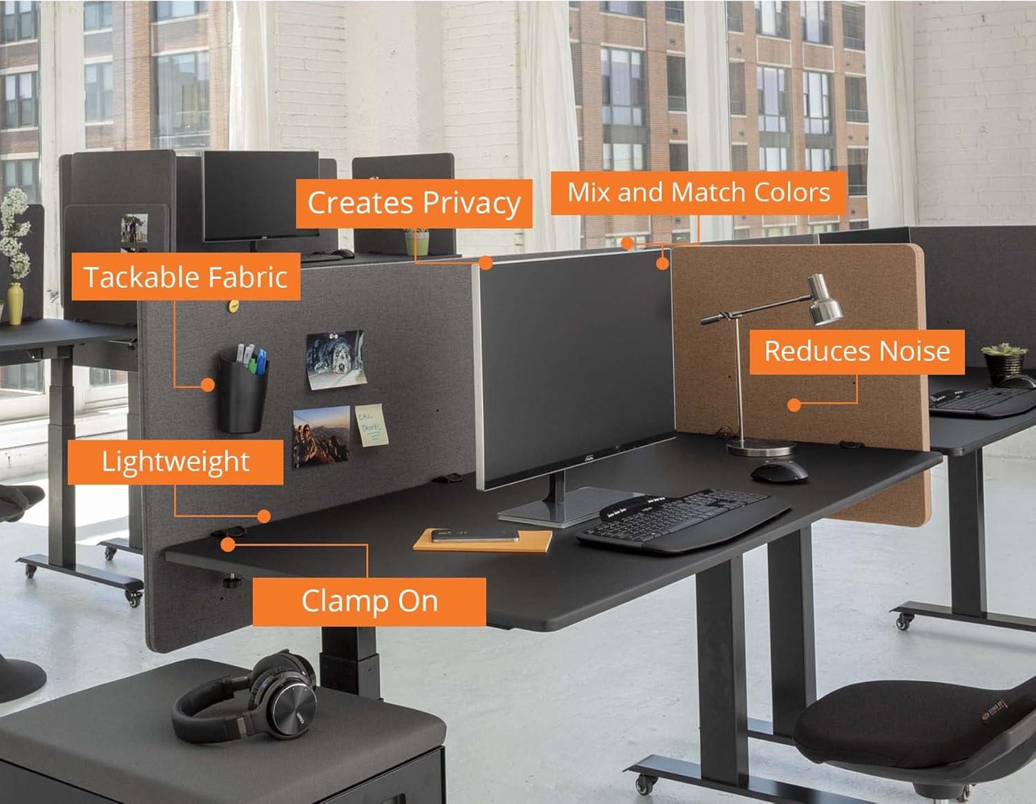 Stand Up Desk Store Fabric 3 Panel Desk Partition