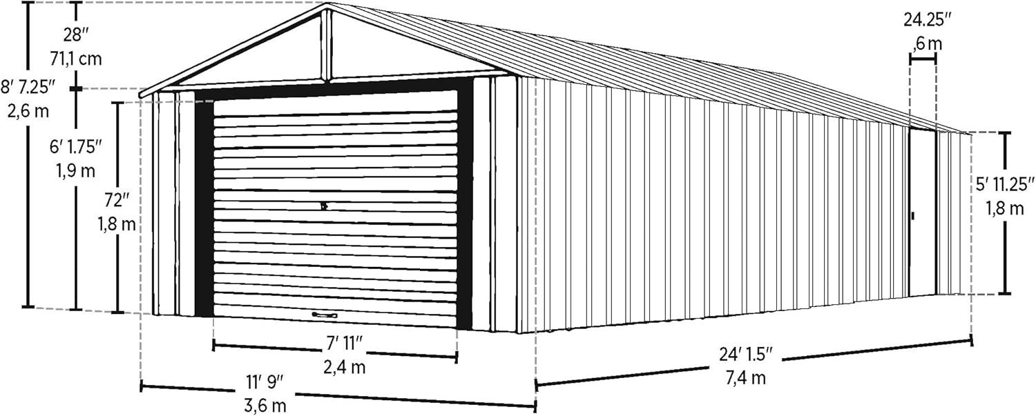 Arrow Murryhill 12 x 24 Garage, Steel Storage Building