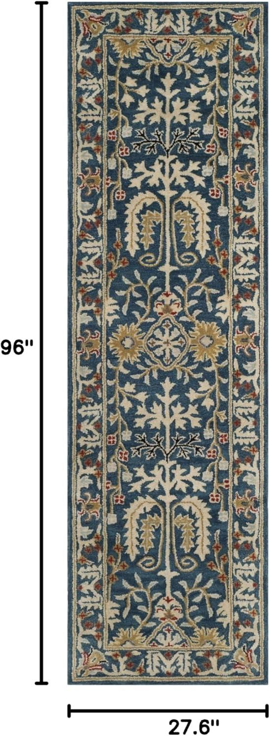 Antiquity AT64 Hand Tufted Runner Rug - Dark Blue/Multi - 2'3"x8' - Safavieh.
