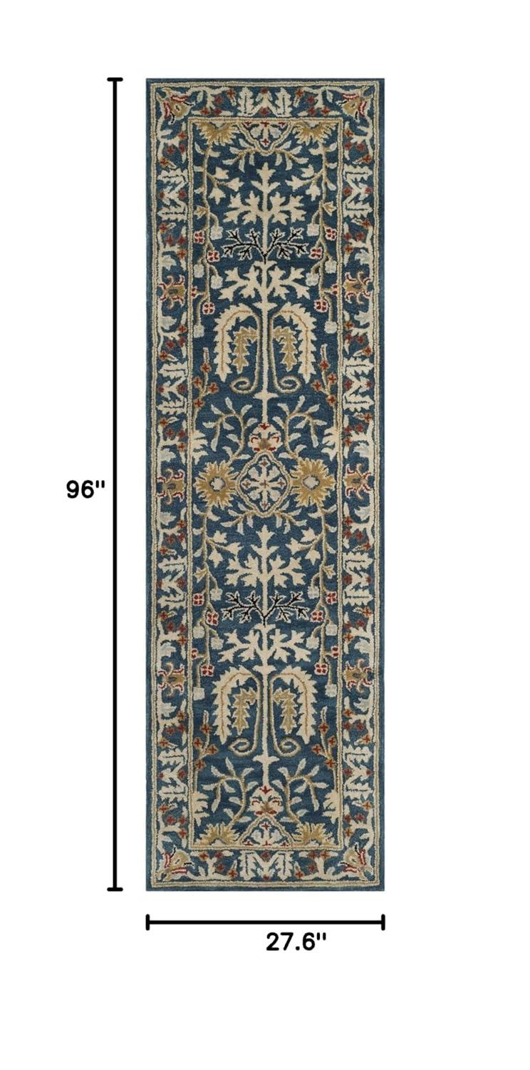 Antiquity AT64 Hand Tufted Runner Rug - Dark Blue/Multi - 2'3"x8' - Safavieh.