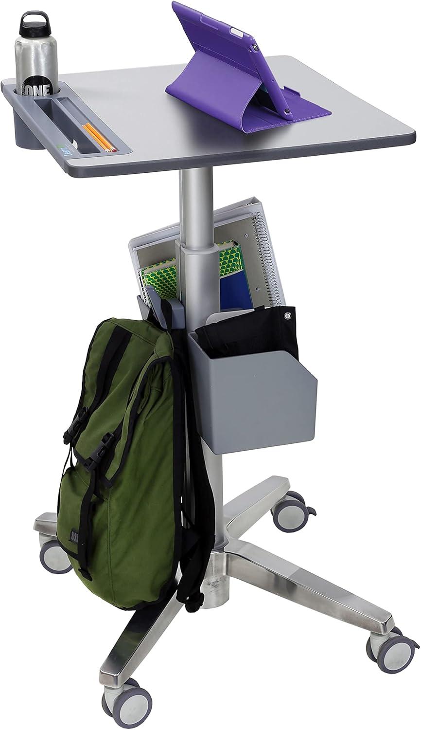 ErgoActive White Adjustable Standing Desk with Cup Holder