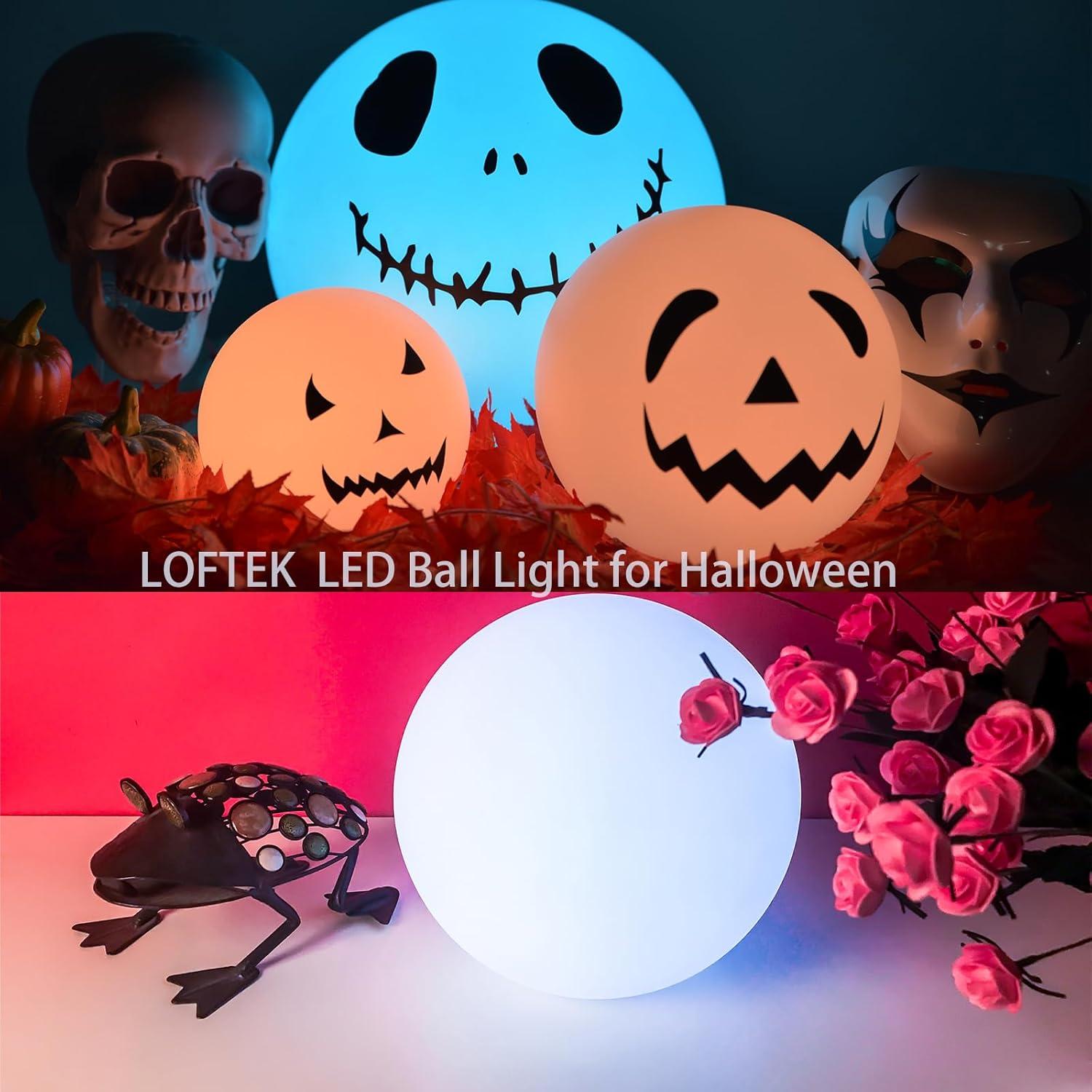 8-Inch Multicolor LED Night Light Ball with Remote