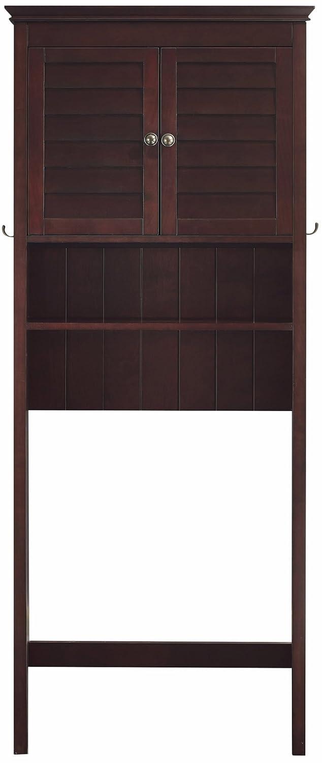 Crosley Lydia Space Saver Espresso Brown: Bathroom Organizer with 4 Shelves, Veneer Finish, Metal Hardware