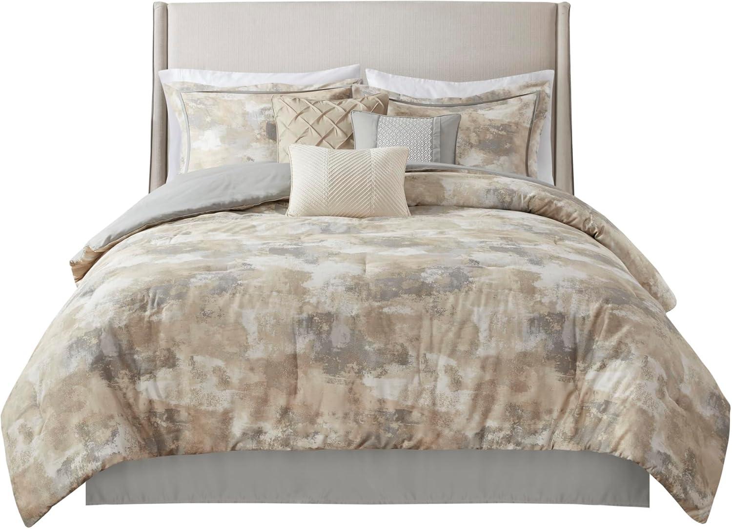 Madison Park Beacon 7 Piece Textured Cotton Blend Comforter Set (Set of 7)