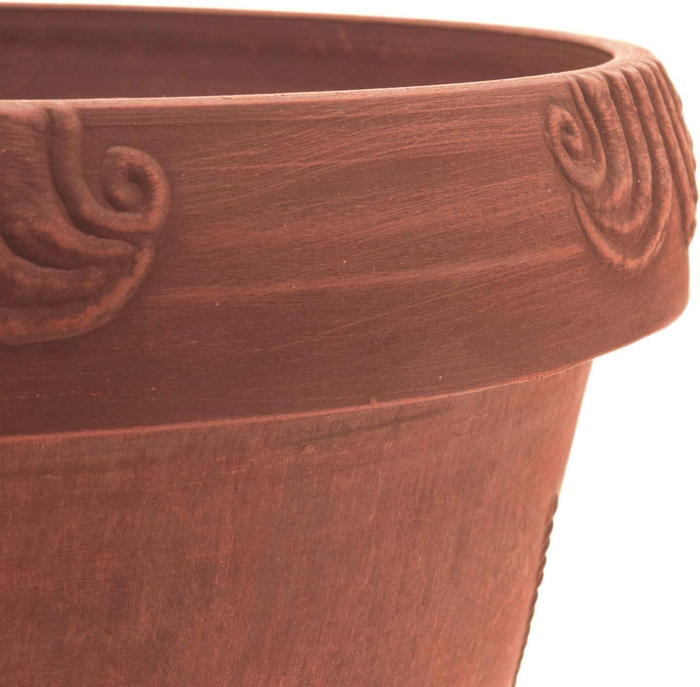 Medium Terra Cotta Dragonfly Design Round Planter