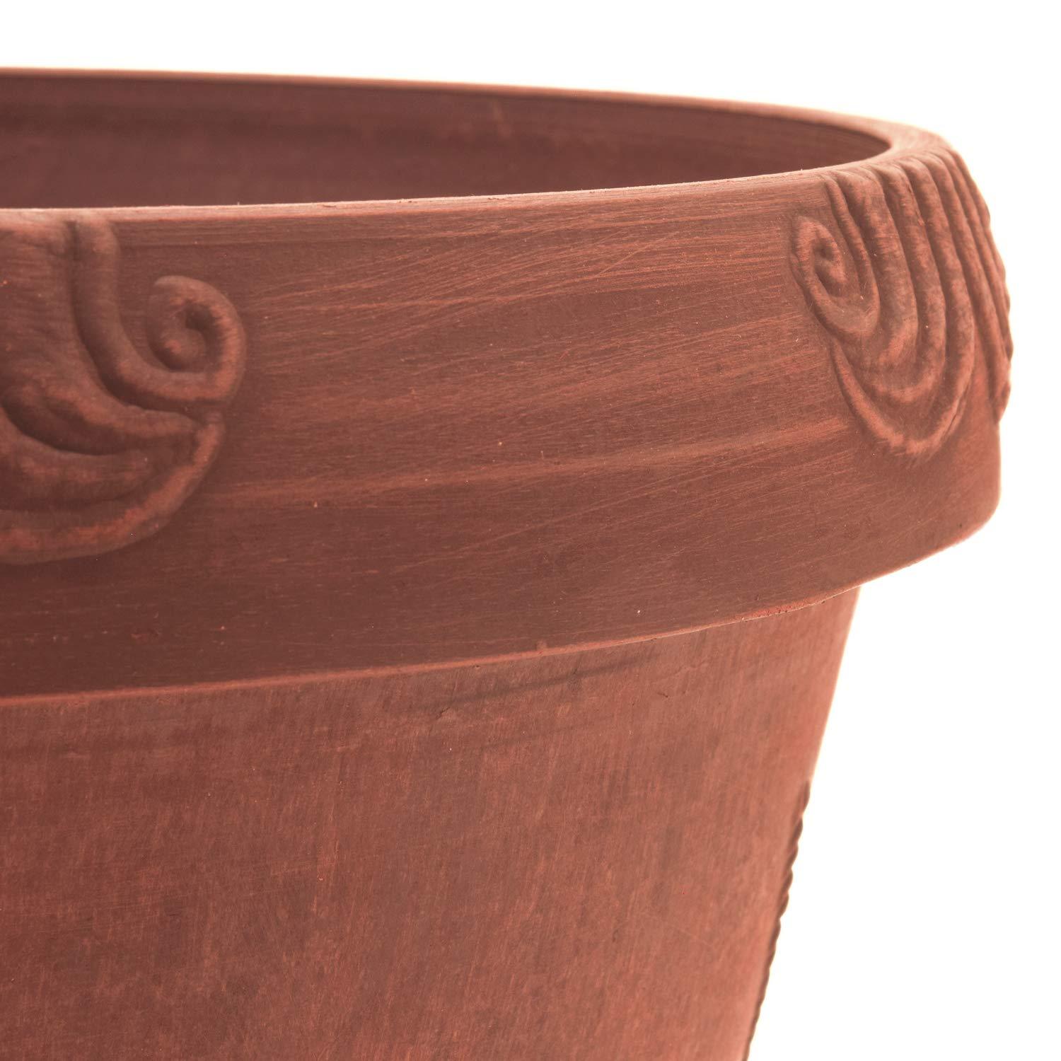PSW Pot Collection Dragonfly Planter Pot for Indoor and Outdoor Plants and Gardens, 12.5' by 10, Terra Cotta Color