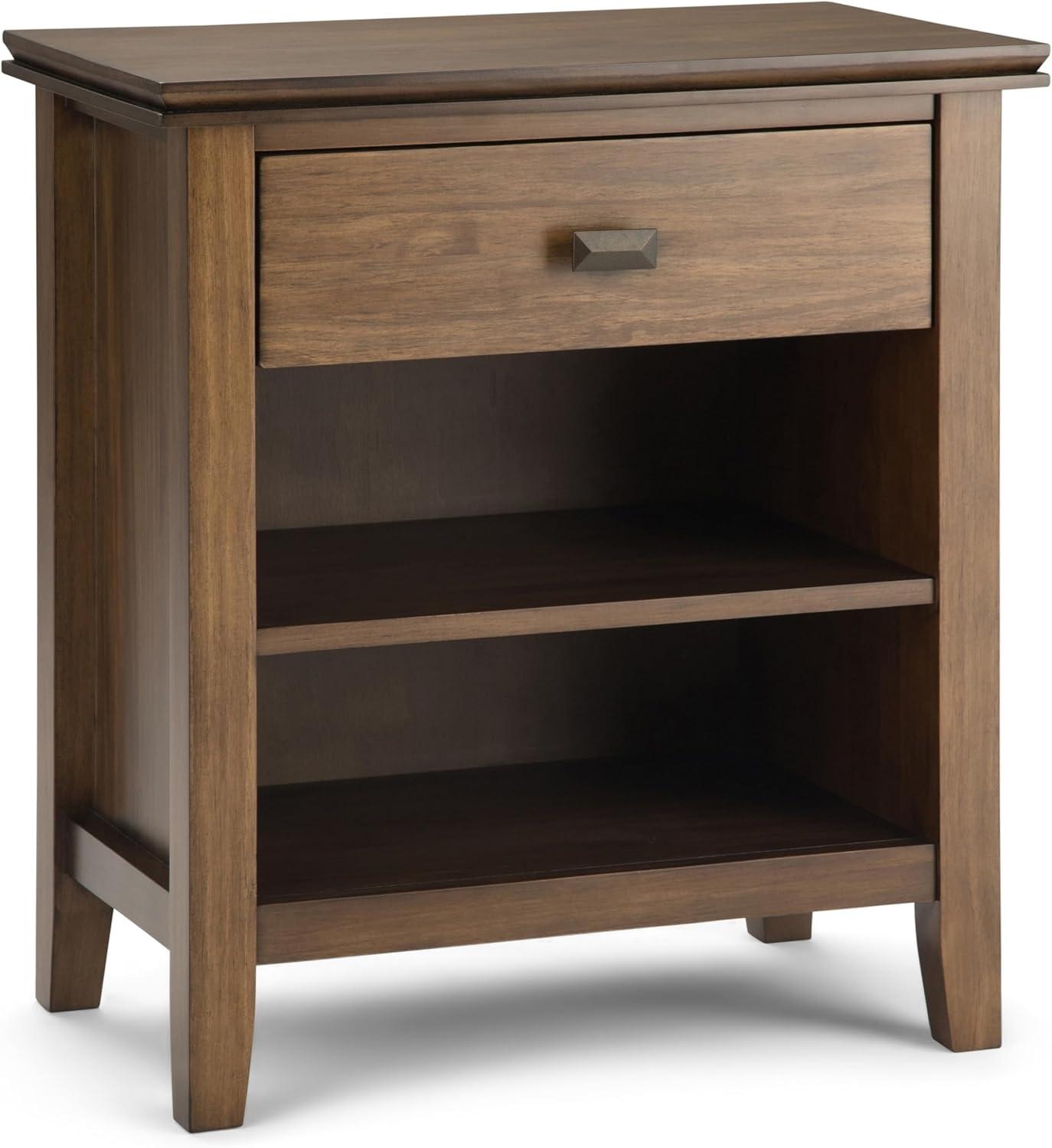 Simpli Home Artisan 24"W Solid Wood Nightstand with Drawer and Shelves