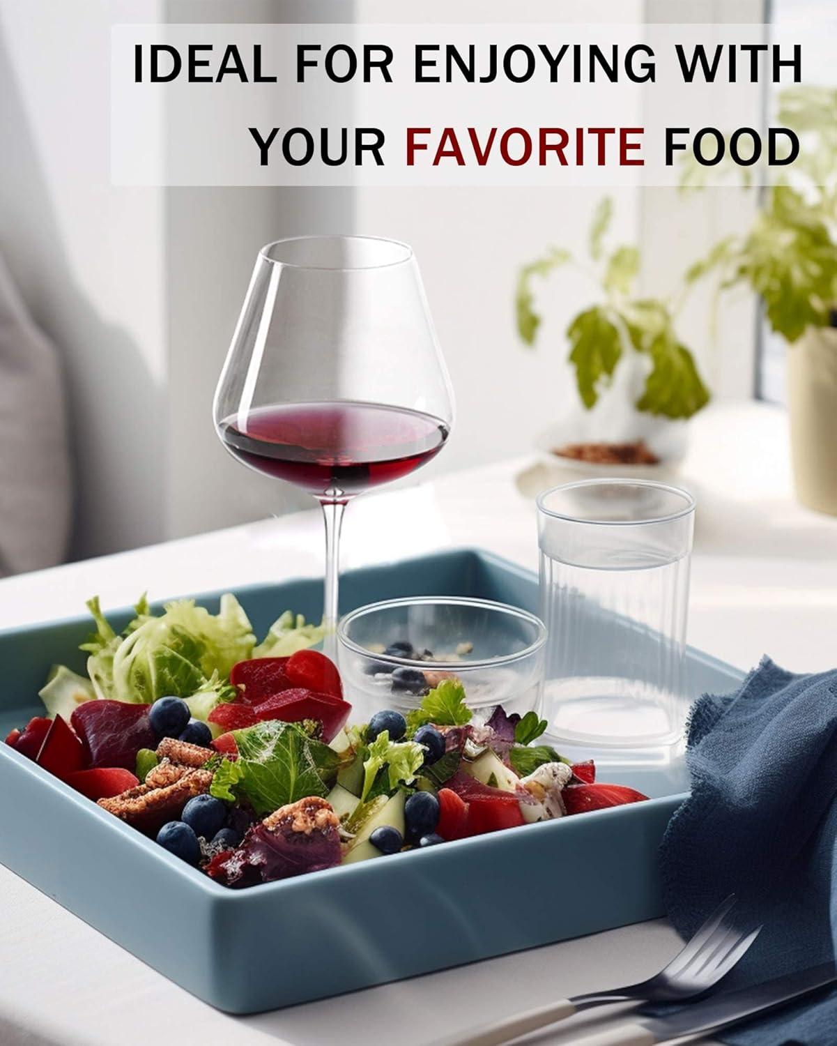 JBHO Hand Blown Italian Style Crystal Bordeaux Wine Glasses - Great Gift Packaging - Red Wine Glasses Lead-Free Premium Crystal Clear Glass - Set of 2-18 Ounce