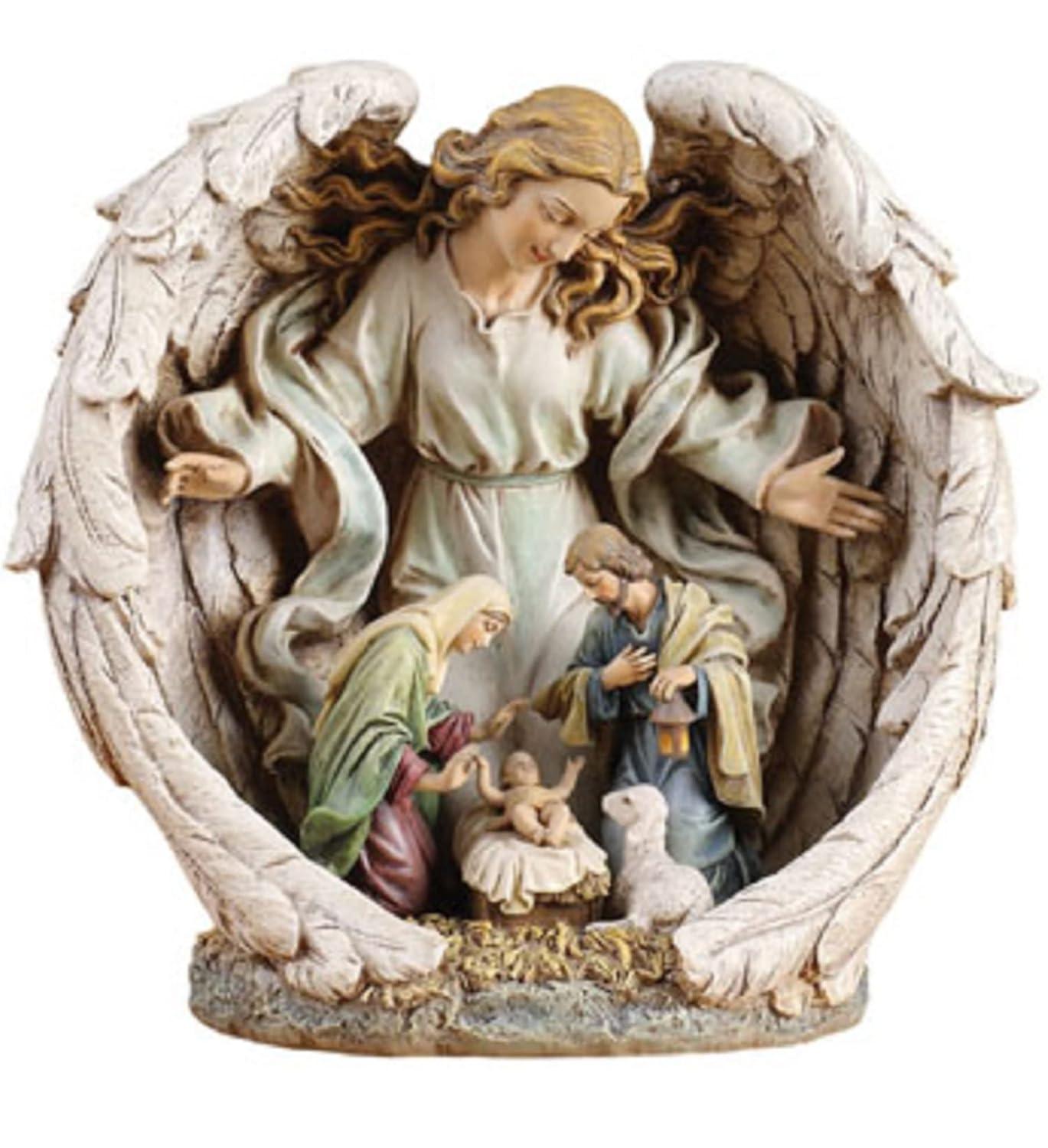 Guardian Angel with Holy Family Figure