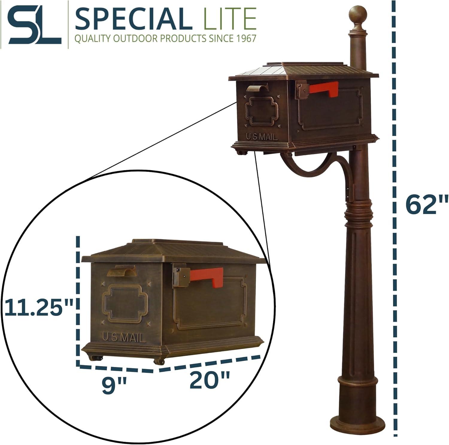 Copper Aluminum Lockable Curbside Mailbox with Post