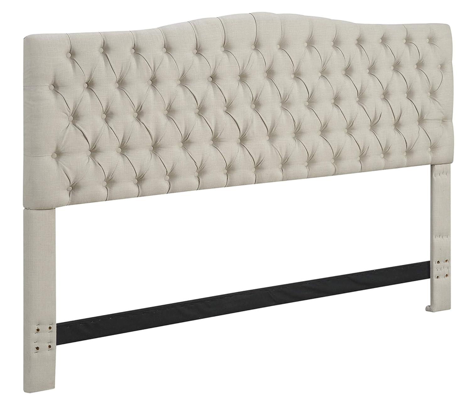 Elle Decor Elle Decor Celeste Tufted Upholstered Padded Headboard with Contemporary Button Tufting