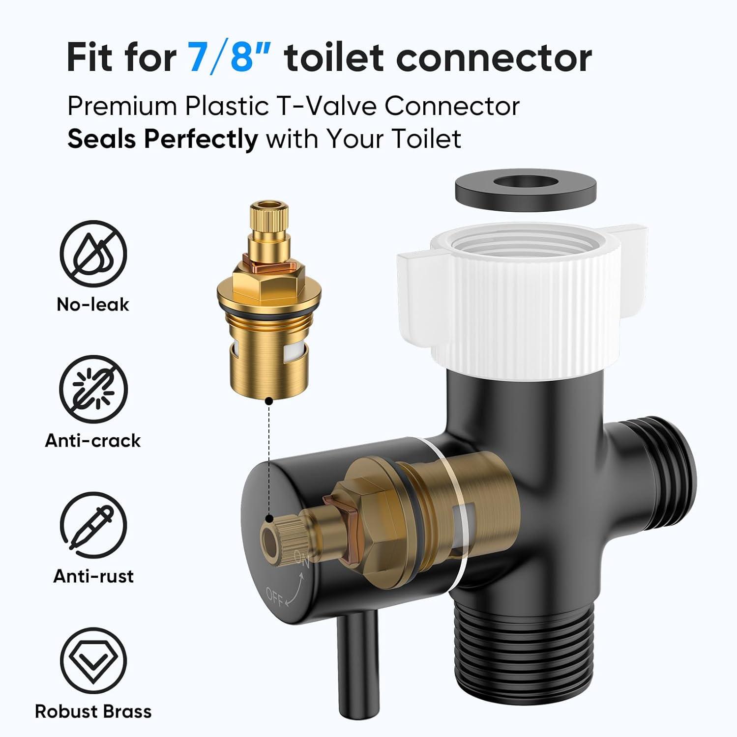 Matte Black Handheld Bidet Sprayer with Adjustable Water Pressure