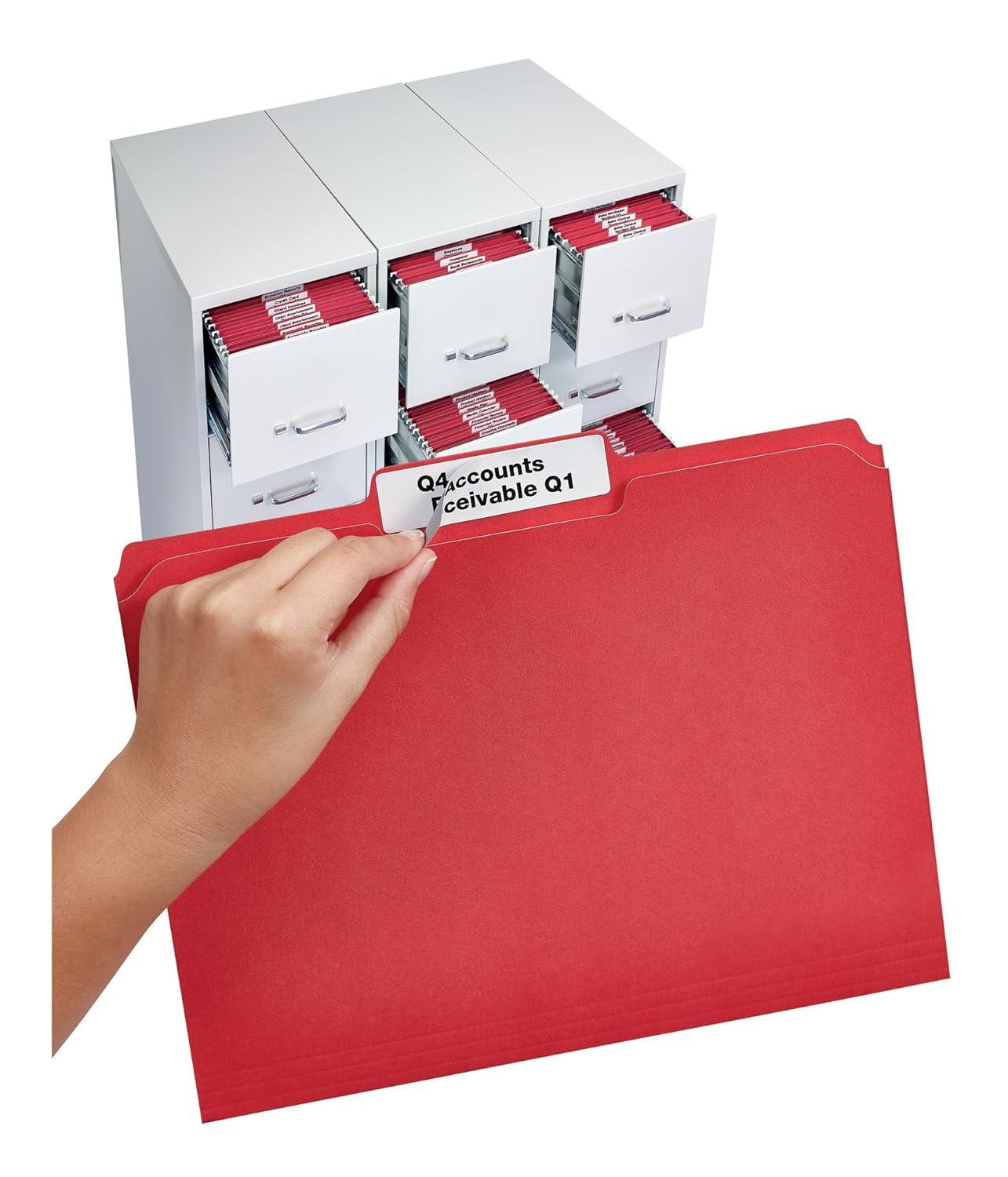 Avery Printable File Folder Labels, 15/16 x 3-7/16 Inches, White, Pack of 450