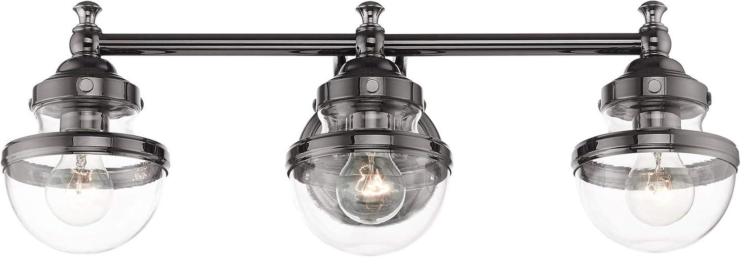 Livex Lighting Oldwick 3 - Light Vanity in  Polished Black Chrome
