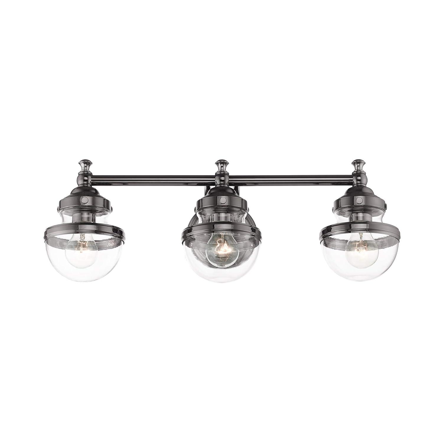 Livex Lighting Oldwick 3 - Light Vanity in  Polished Black Chrome