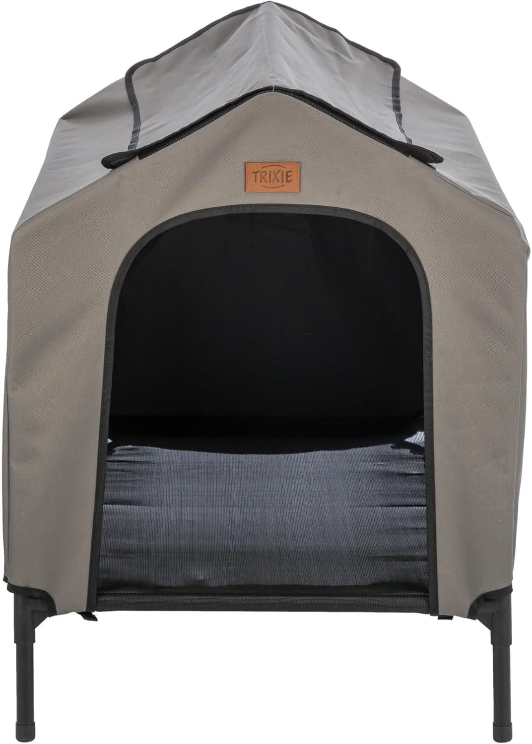 TRIXIE 2-in-1 Elevated Dog House, Portable Pet Camping Cot & Tent, Raised Bed & Dog Shade for Dogs