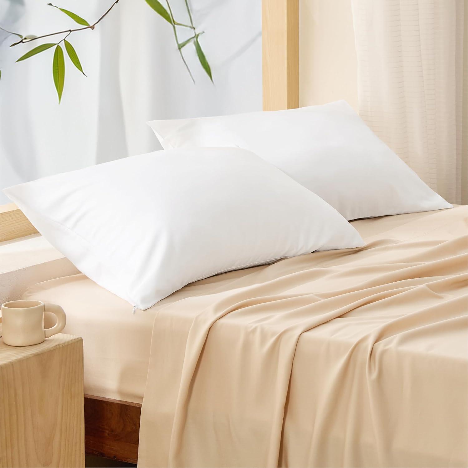 Bedsure Bedsure Pillow Cases Queen Size Set Of 2 - Polyester & Rayon Derived From Bamboo Cooling Pillowcase, Breathable, Soft And Wrinkle-Free Pillow Covers With Envelope Closure, Gifts, 20X30 Inches