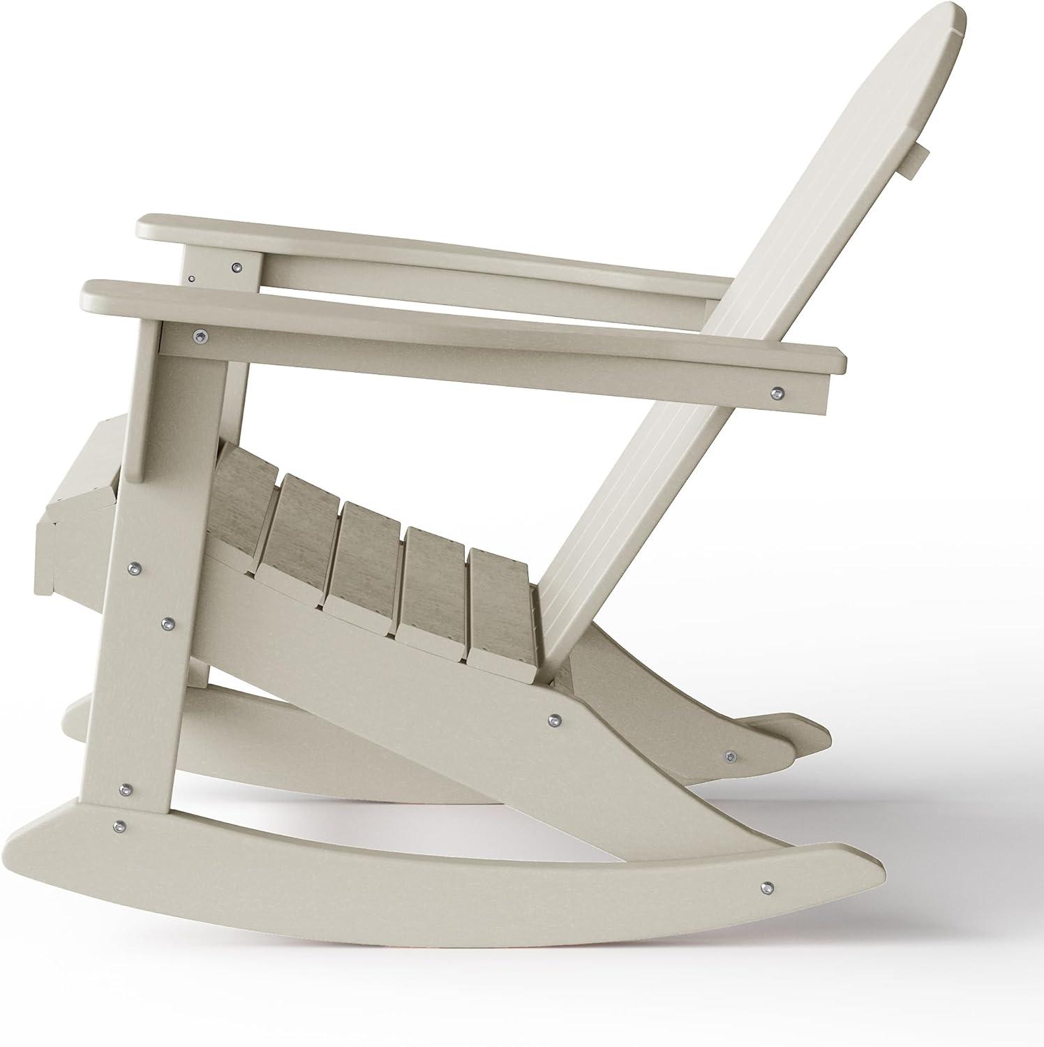 WestinTrends  Outdoor Patio Porch Rocking Adirondack Chair, Sand