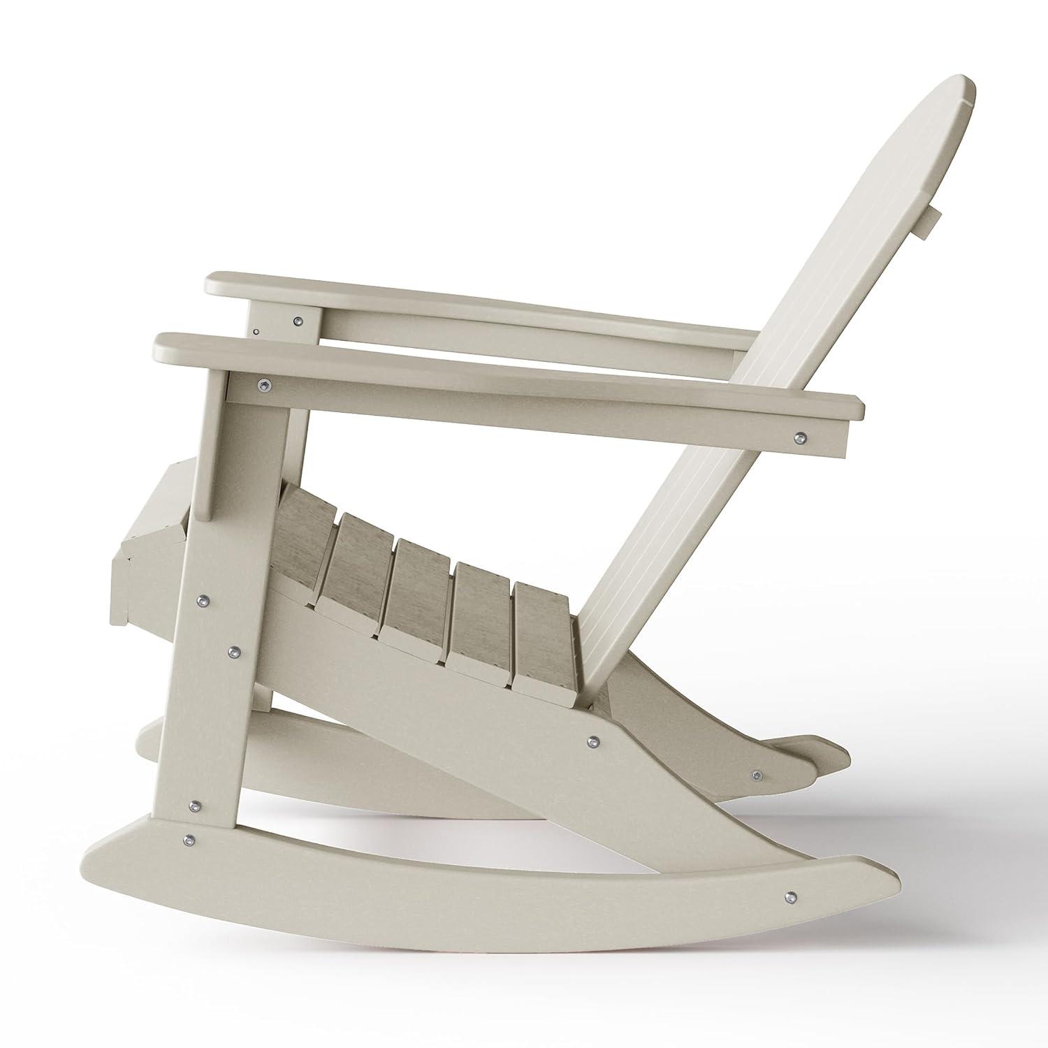 WestinTrends  Outdoor Patio Porch Rocking Adirondack Chair, Sand