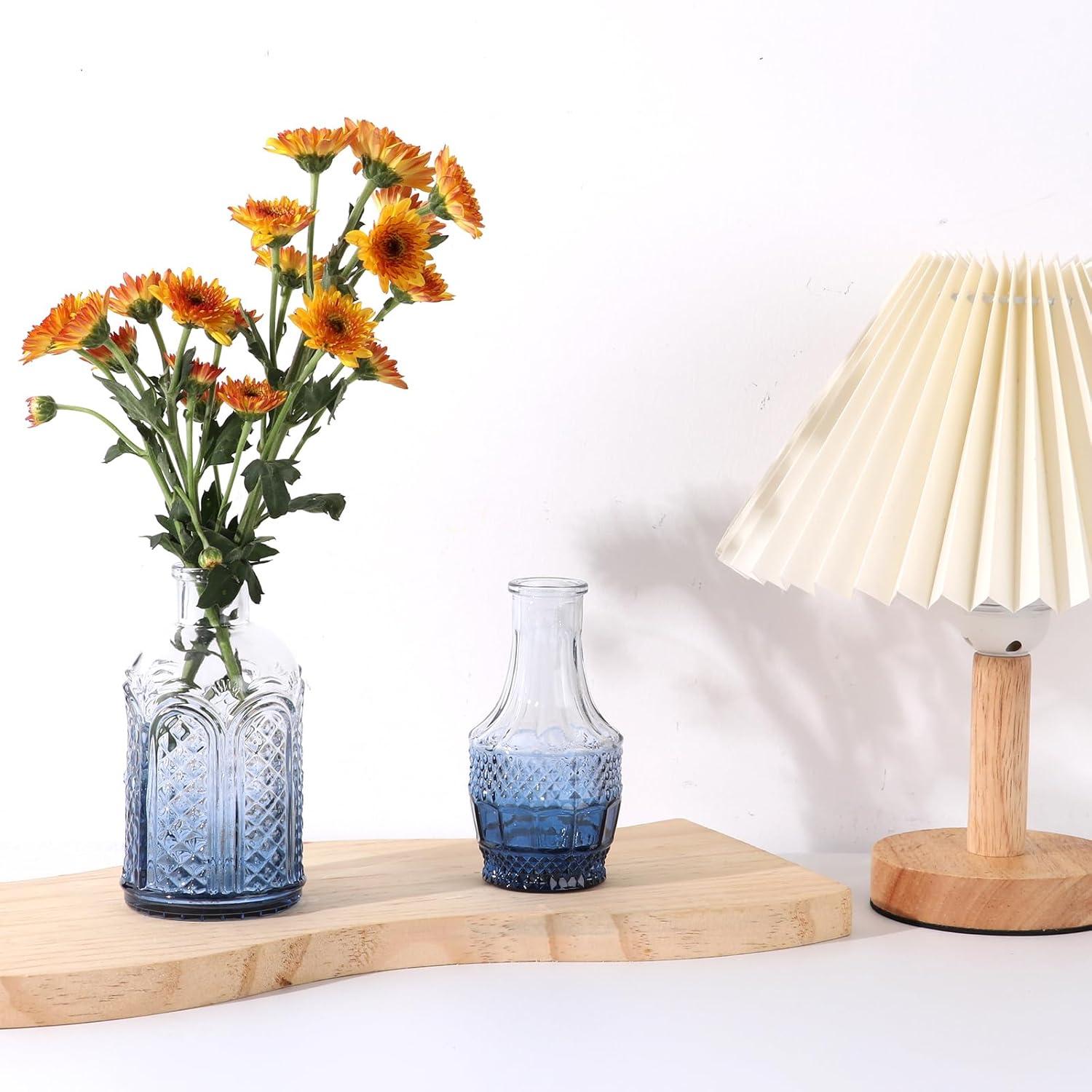 Bud Vases Set of 12, Small Glass Vases for Centerpieces, Small Flower Vases for Centerpieces, Vintage Mini Vase, Clear Bud Vase for Wedding Table Decor