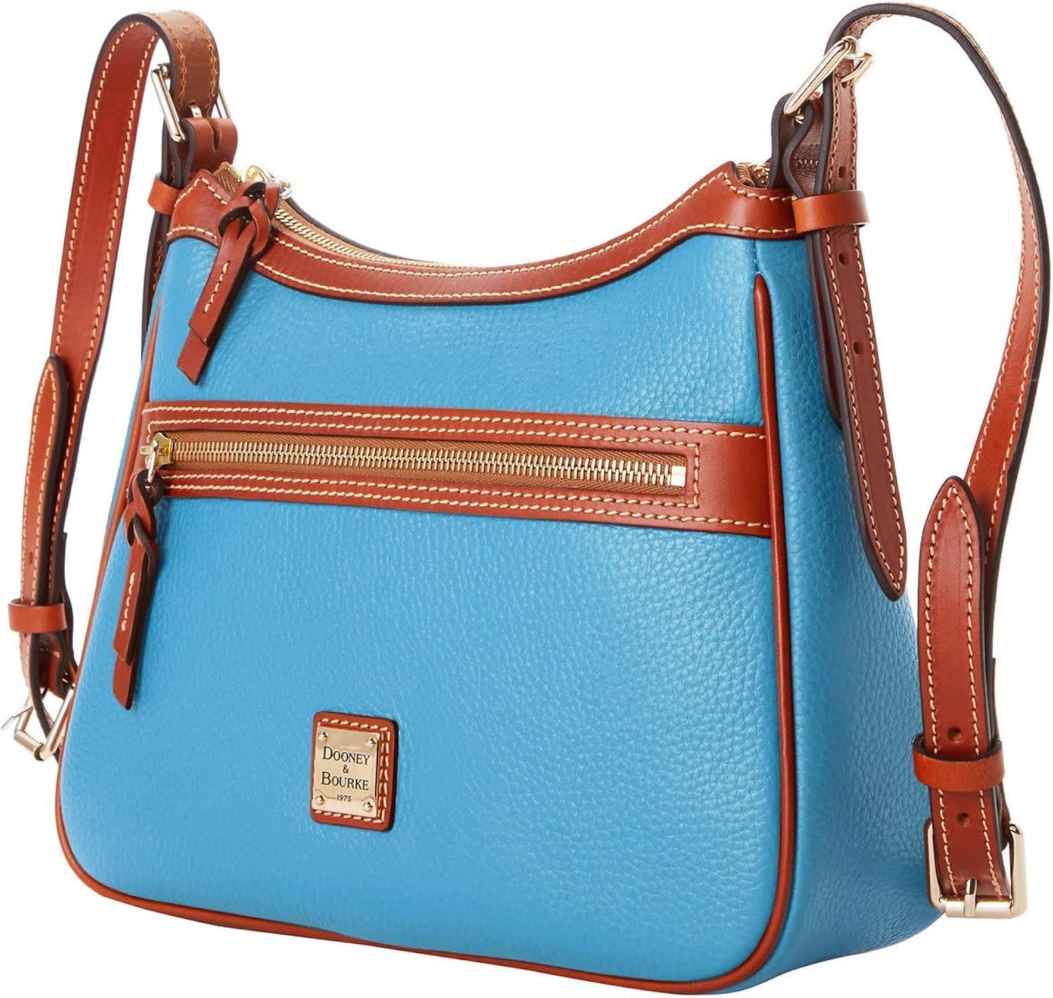 Sky Blue Genuine Leather Crossbody Shoulder Bag