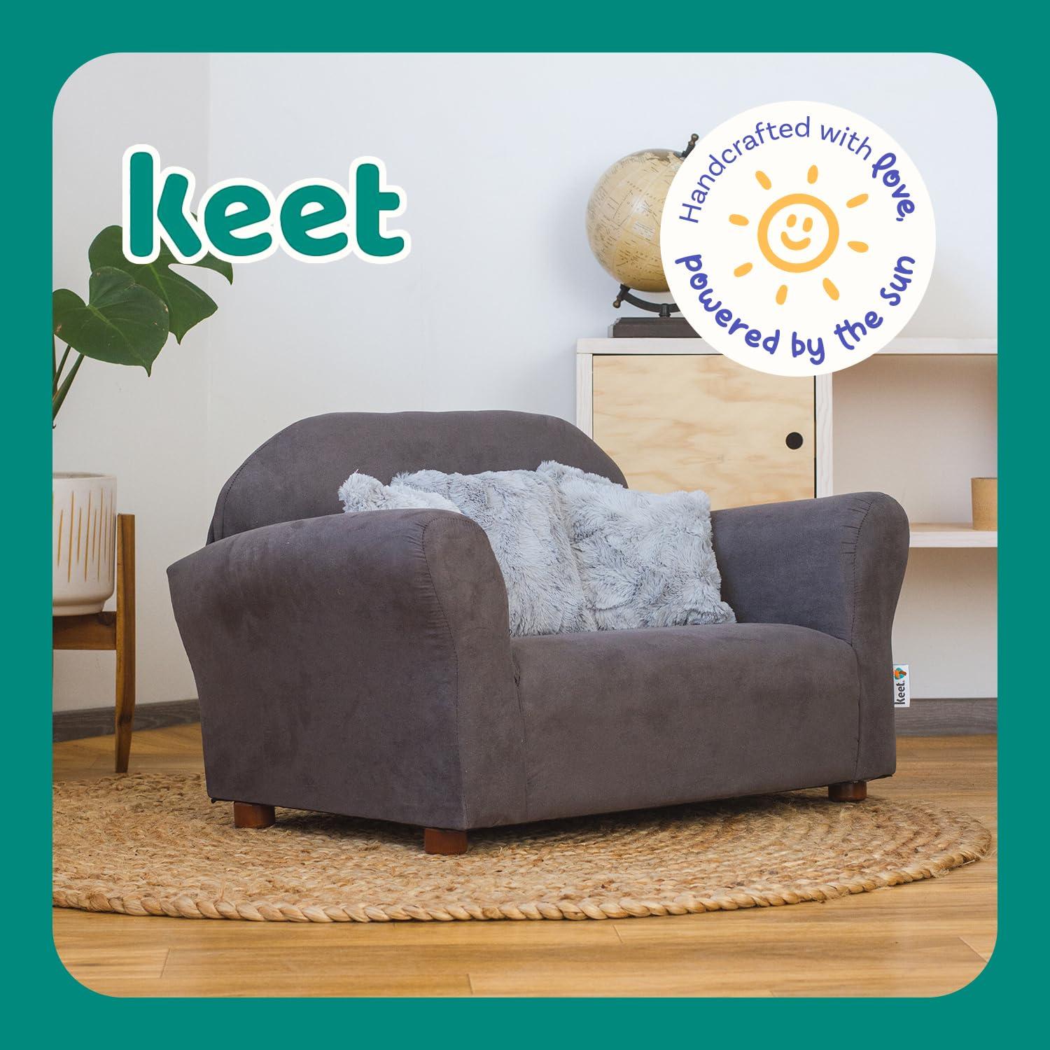 Keet Keet Plush Sofa Microsuede Charcoal/Gray