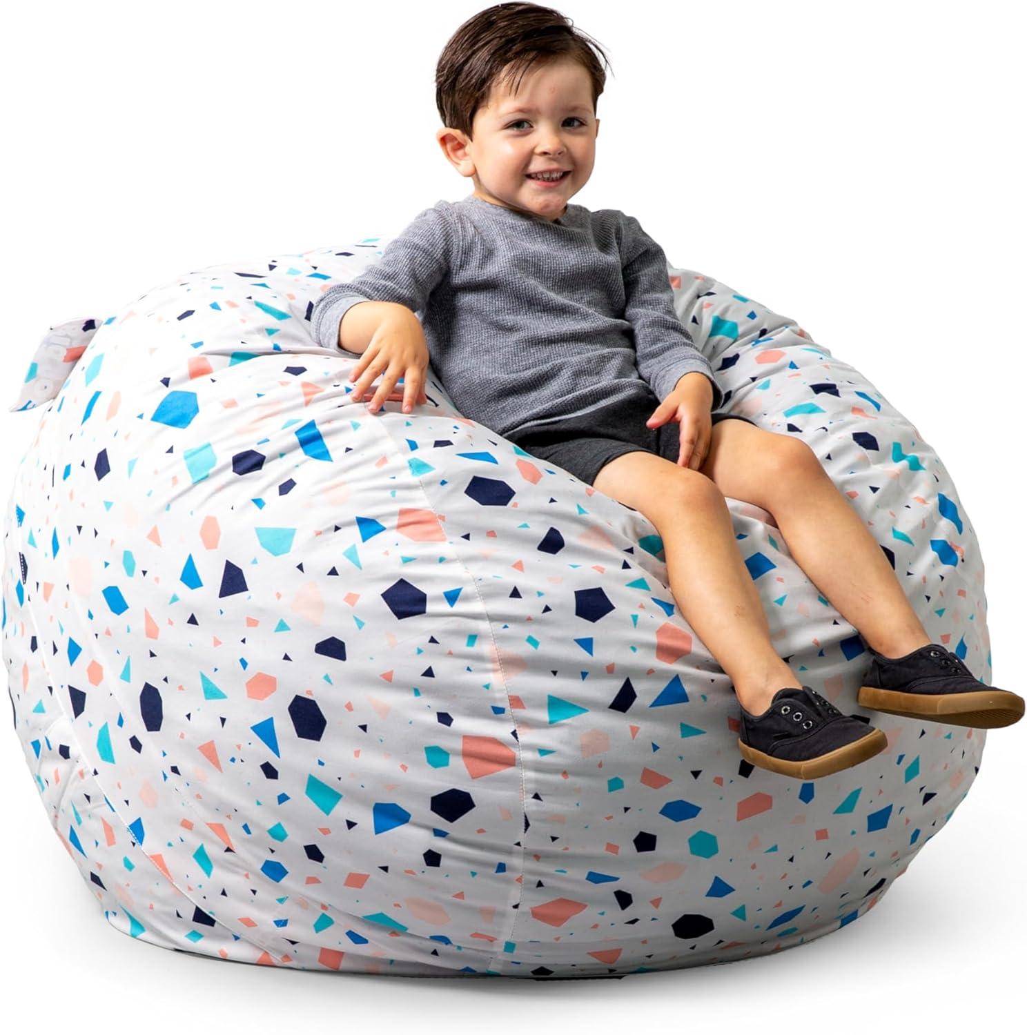 Big Joe Medium 3 Foot Foam Filled Bean Bag Chair with Soft Removeable Cover