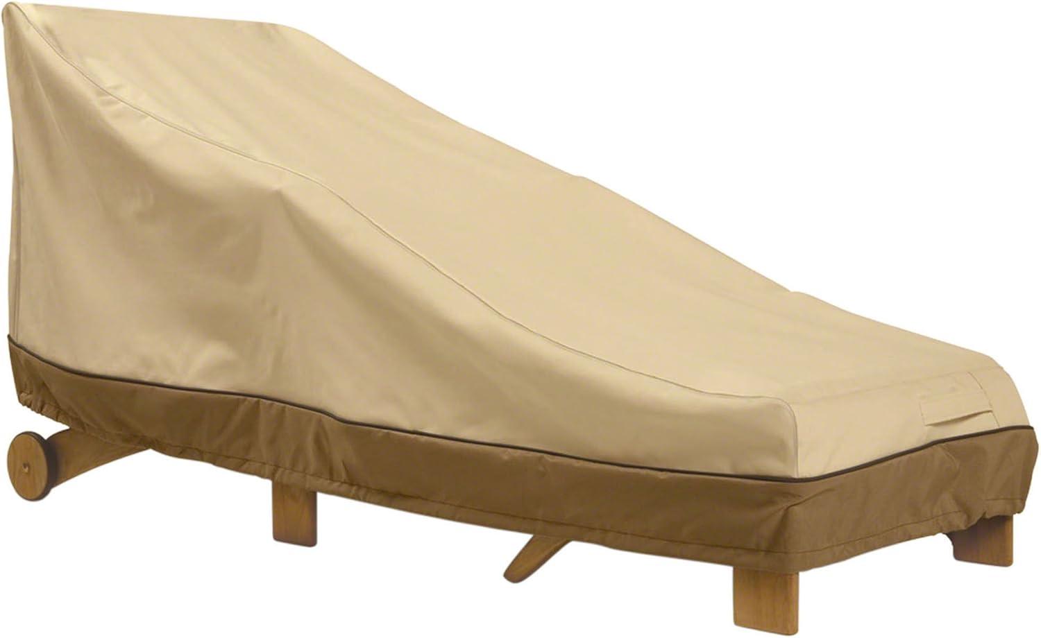 Classic Accessories Veranda Water-Resistant Patio Chaise Lounge 1pc Furniture Cover Beige