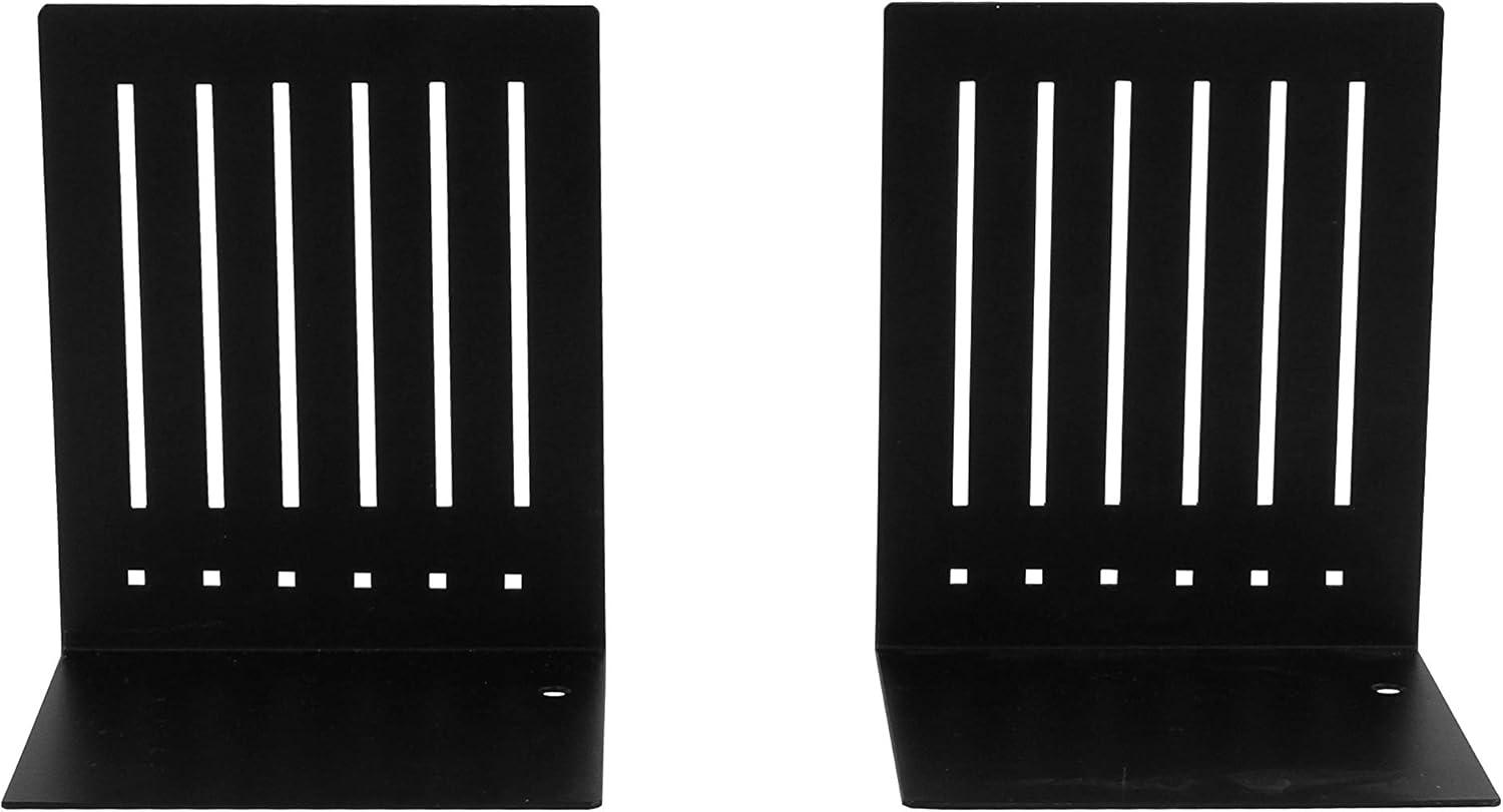 Large Black Steel Minimalist Rectangle Bookends