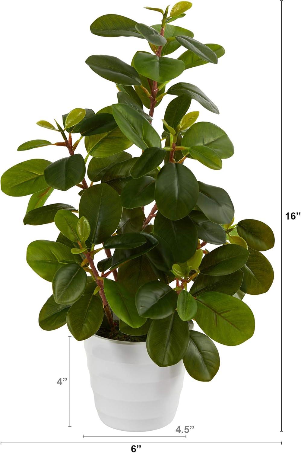 Nearly Natural 16-in Peperomia Artificial Plant in Decorative Planter