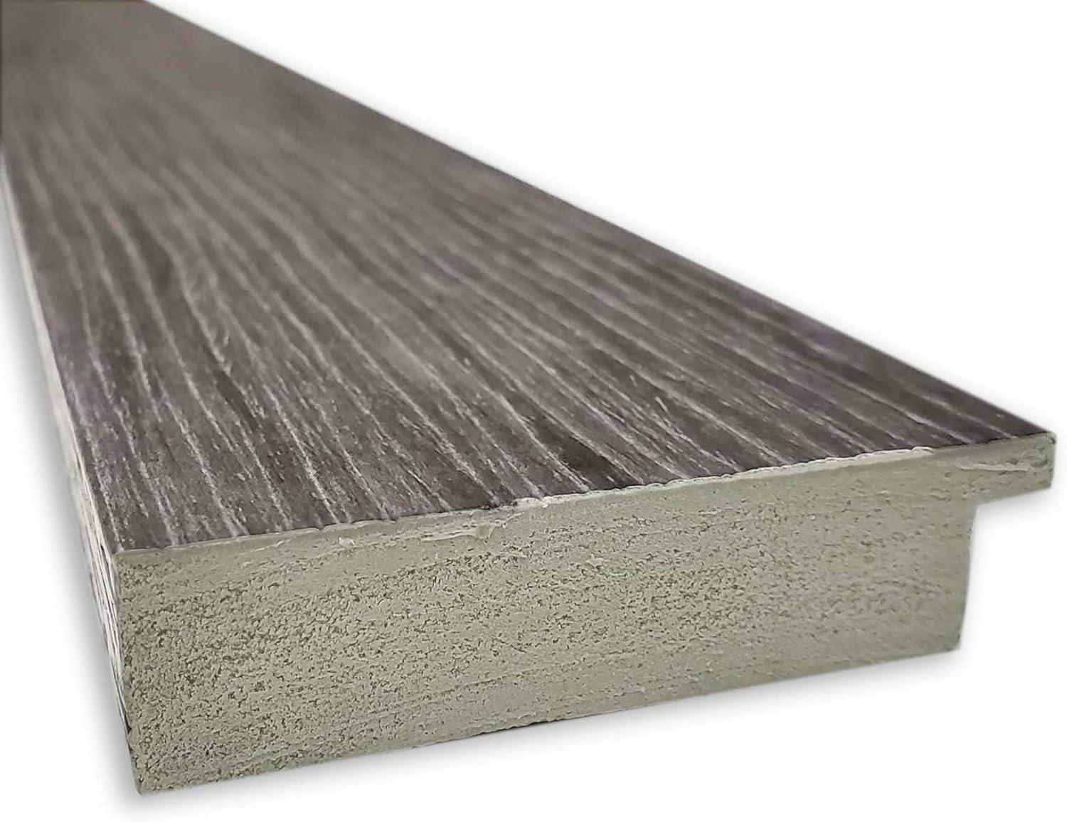 Pinstripe Plank Grey Rectangular Vanity Wall Mirror 42"x30"